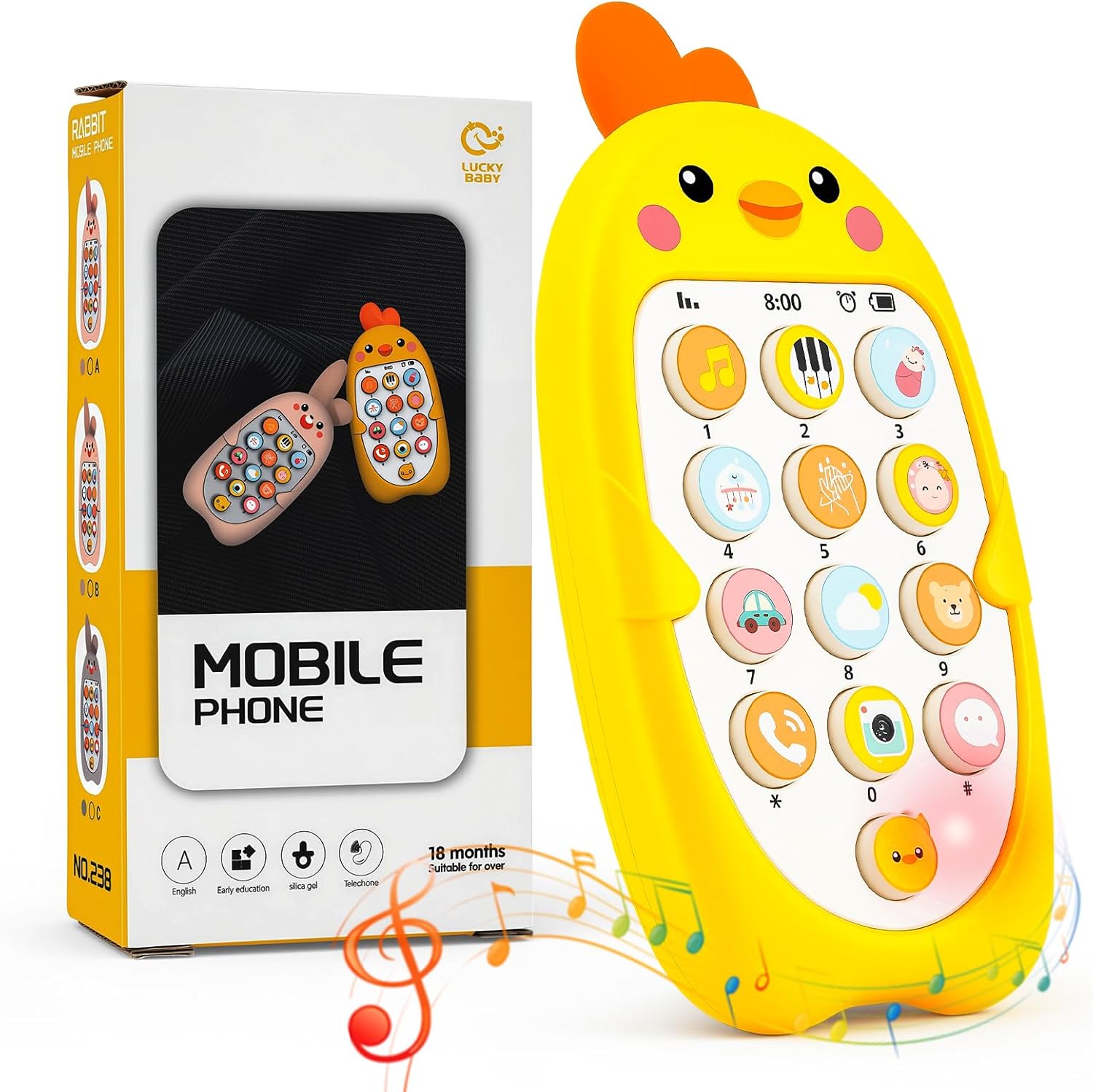 Toddler Pretend Cell Phone Toy with 12 Sensory Learning Features
