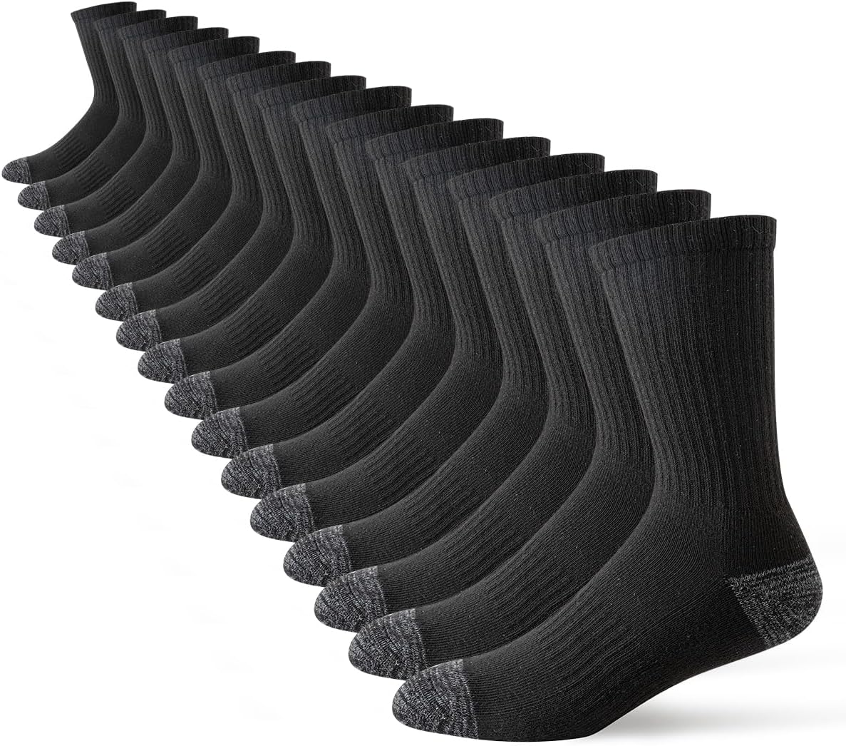 JOYNÉE 8 Pairs Mens Crew Cushion Socks Work Athletic Running Socks Casual Breathable Socks for Men,Sock Size:10-13
