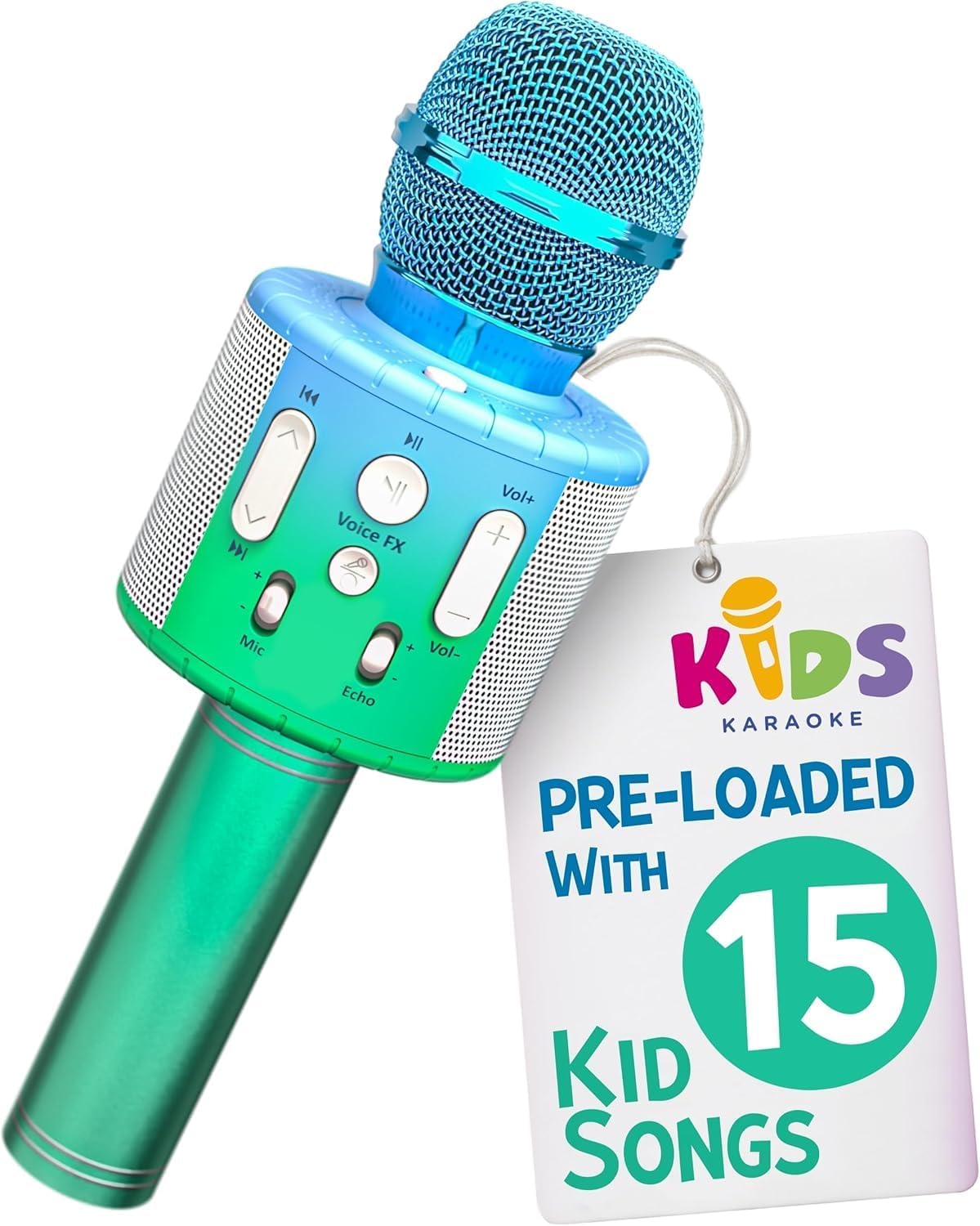Move2Play, Kids Karaoke Microphone | Includes Pre-Loaded Songs & Bluetooth | Kids Birthday Party Gift | Toy for All Ages 2, 3, 4, 5, 6+ Year Old Girls, Boys & Toddlers
