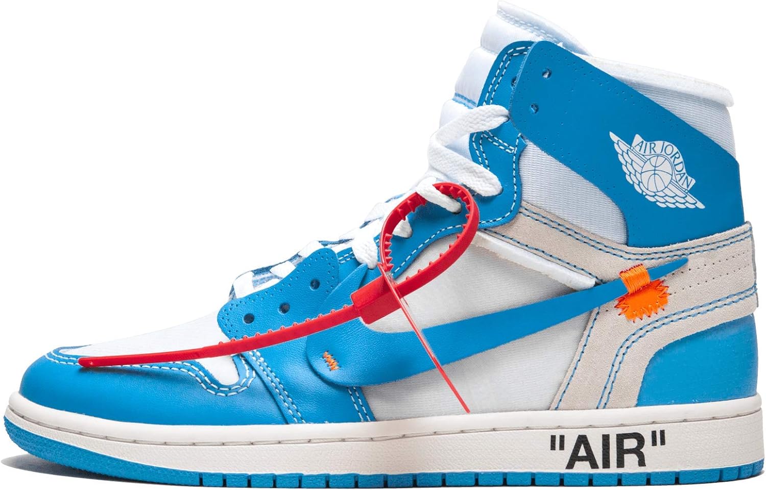 NIKE Mens Air Jordan 1 X Off White NRG UNC White/Dark Powder Blue Leather Size 14