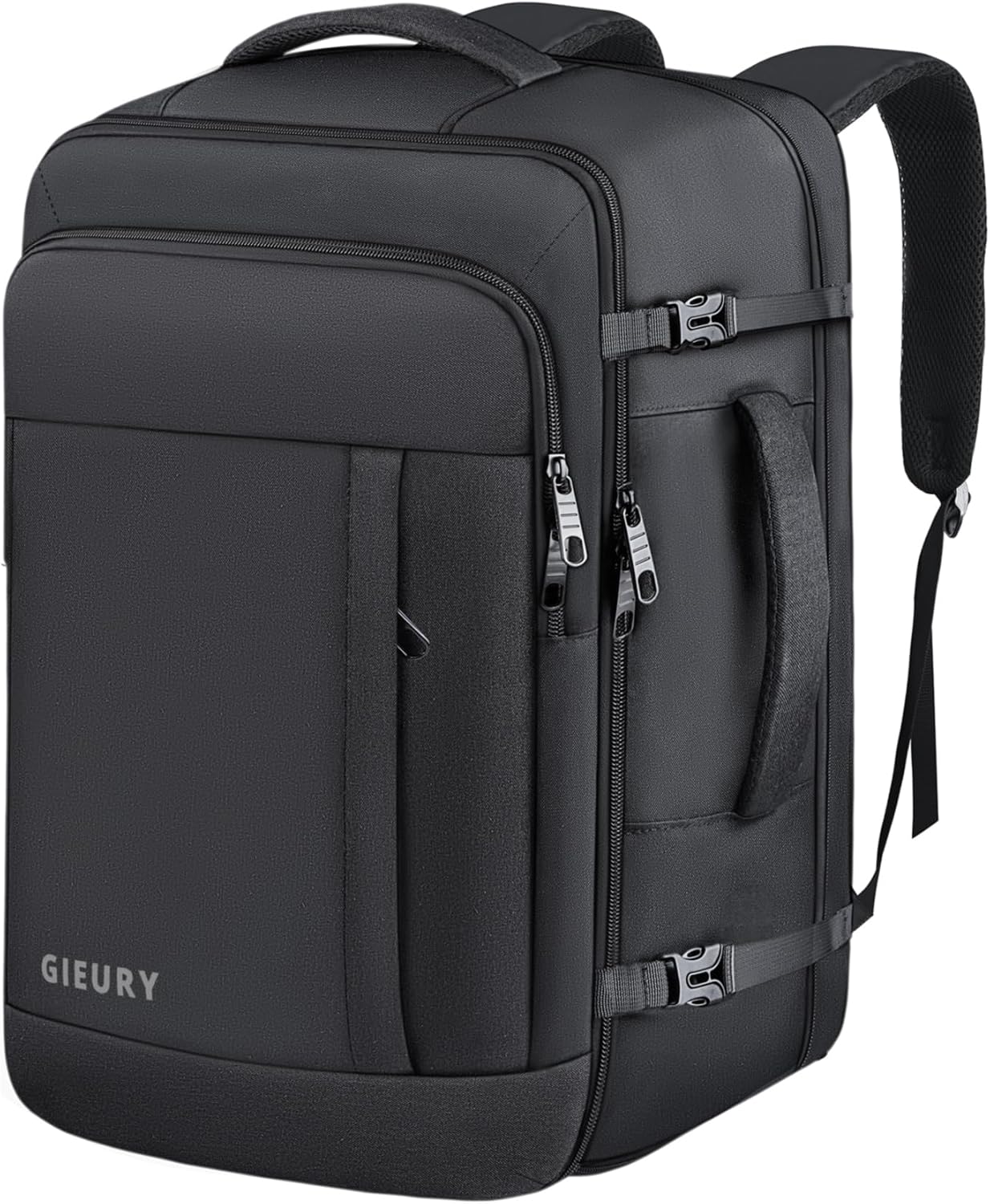 Carry On Backpack, Expandable Extra Large Travel Backpack for Men Women | 40L-50L Expandable, TSA Flight Approved, Shoe Compartment, Anti-Theft, Lightweight Weekender Backpack, Travel Gifts, Black
