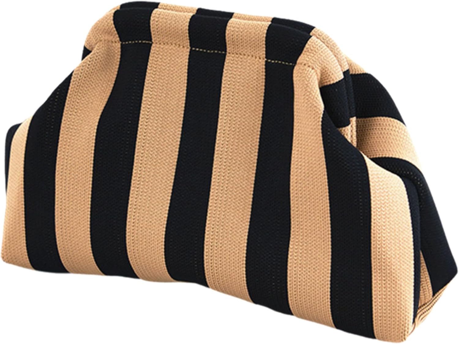 DIHKLCIO Clutch Purses for Women 2026 Summer Beach Woven Crochet Bag Dumpling Striped Ruched Cloud Purse Evening Handbag