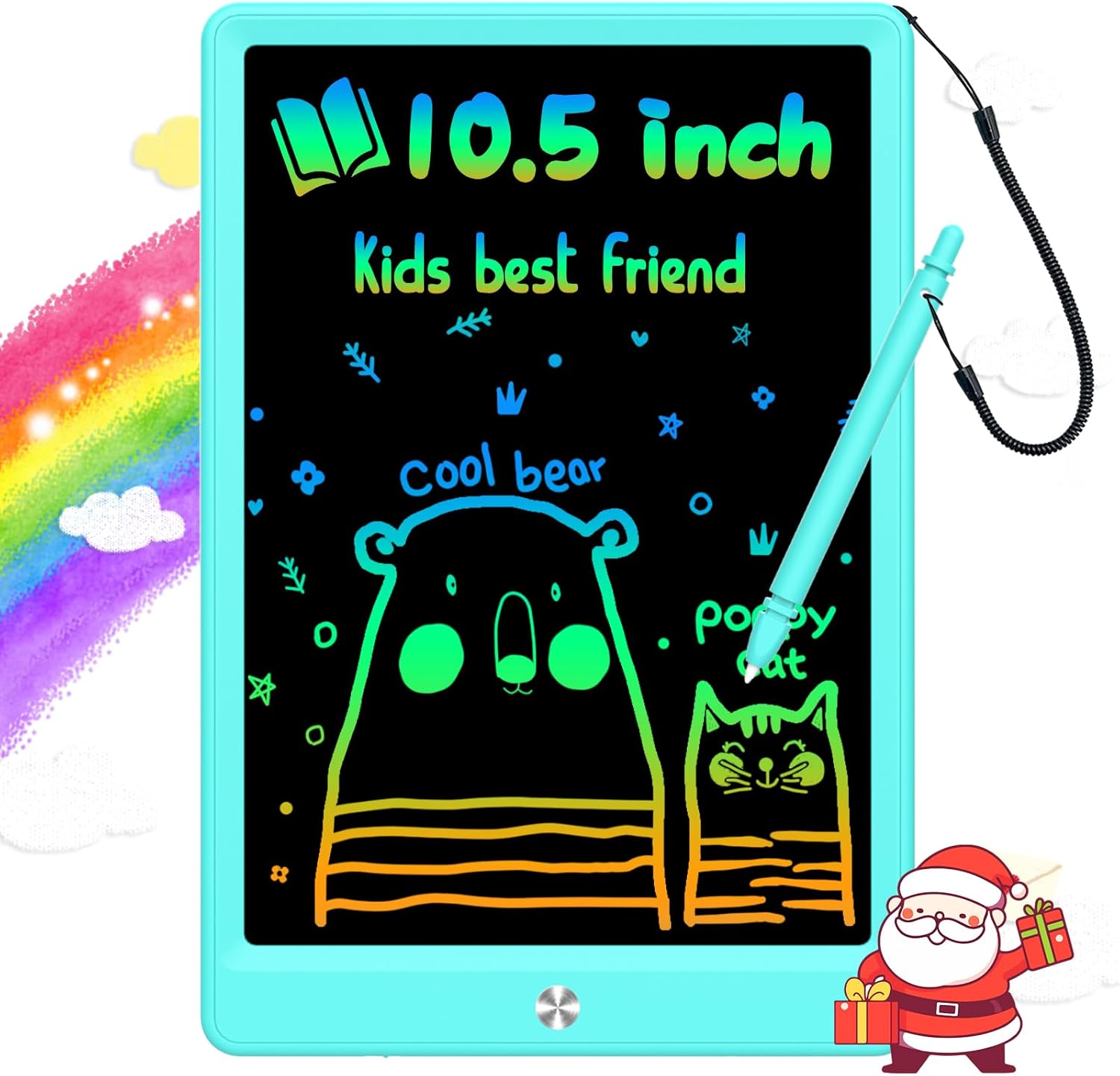 BUKEBU LCD Writing Tablet Doodle Board,10.5 inch Colorful Drawing Pad,Electronic Drawing Tablet, Drawing Pads,Travel Gifts for Kids Ages 3 4 5 6 7 8 Year Old Girls Boys (Blue)