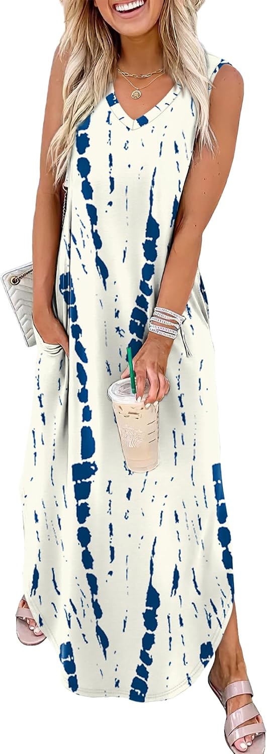 Sampeel Summer Dresses Maxi Dress Vacation Beach Sundresses 2025 with Pockets