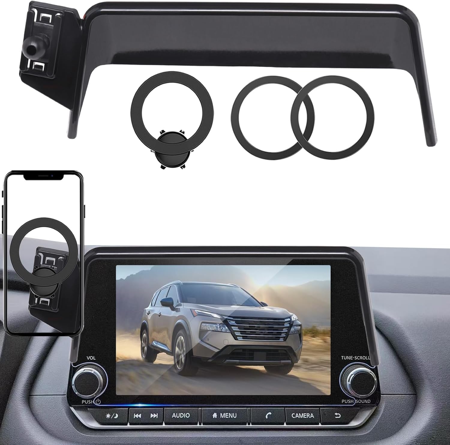 Magnetic Phone Holder for 2021-2026 Nissan Rogue S SV Rock Creek/2020-2025 Sentra SR SV[Fit 8-Inch Only] Cell Car Phone Mount Compatible with MagSafe