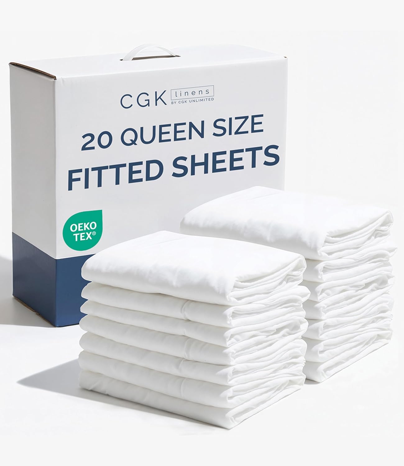 Queen Fitted Sheet - Single Fitted Sheet Only - 8-16" Deep Pockets - White | Bottom Fitted Sheet Only w/ 8-16 Inch Deep Pockets, Ultra-Soft, Breathable & Wrinkle Free, Easy-Care, Fade & Shrink Resista