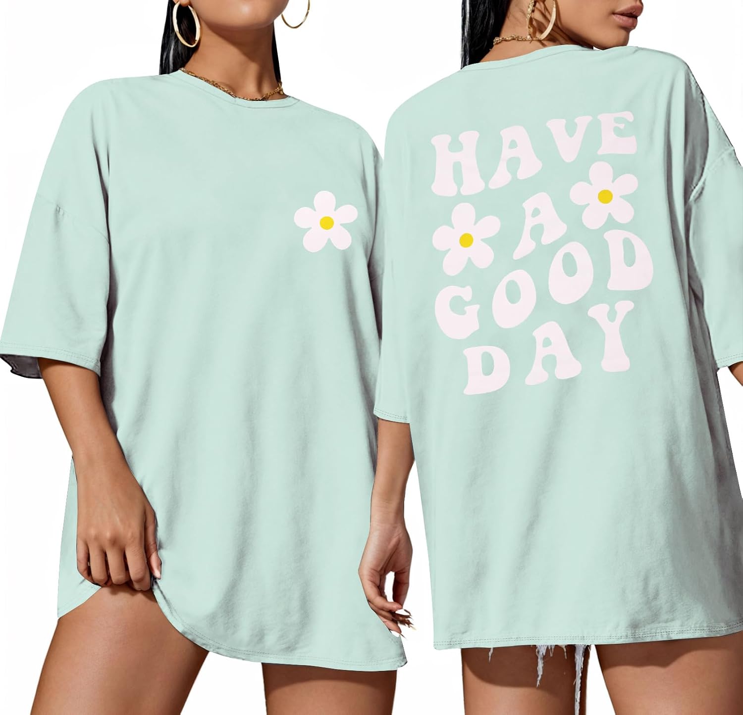 Oversized Tshirts for Women Graphic Summer Short Sleeve Casual Loose Tees | ADOREJOY Oversized Crewneck Basic Graphic Tees Comfy Summer Daily Wear 2026