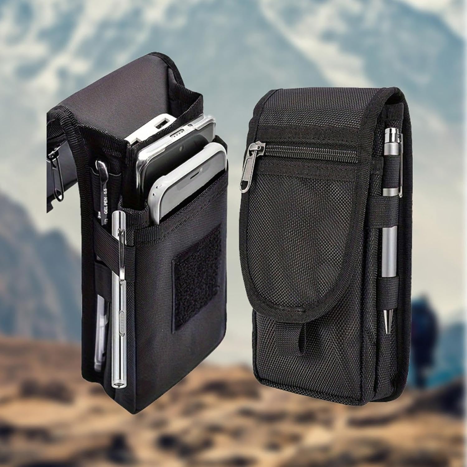 Mobile Phone Bag Casual Waist Bag Pen Insertion Bag Flip Top Mobile Phone Waist Hanging Bag