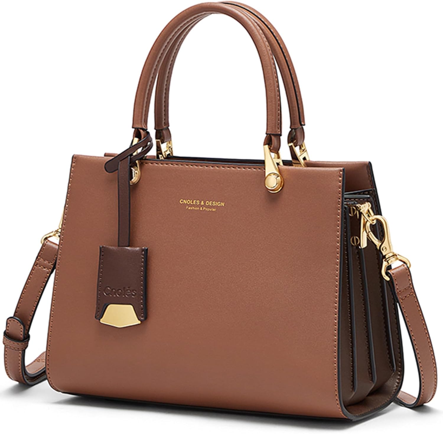 Cnoles Handbags for Women Fashion Leather Tote Shoulder Bags Satchel Purse | Genuine Leather And Microfiber Leather, Shoulder Satchel bag, Adjustable Crossbody Strap, Ideal Gift for Work, Travel & Dai