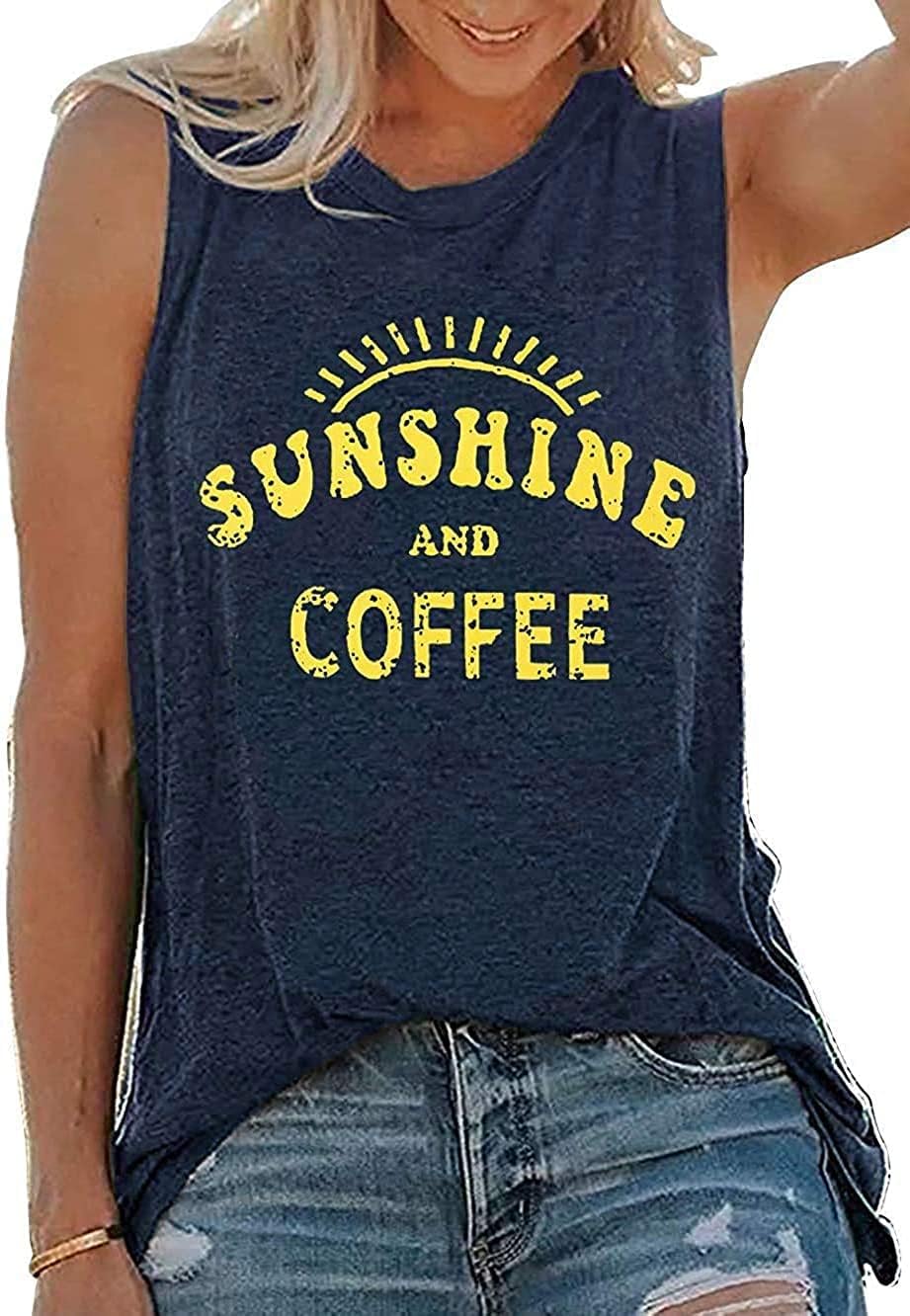 Womens Tank Tops Summer T Shirts Sleeveless Casual Loose Tunic Blouses 2026