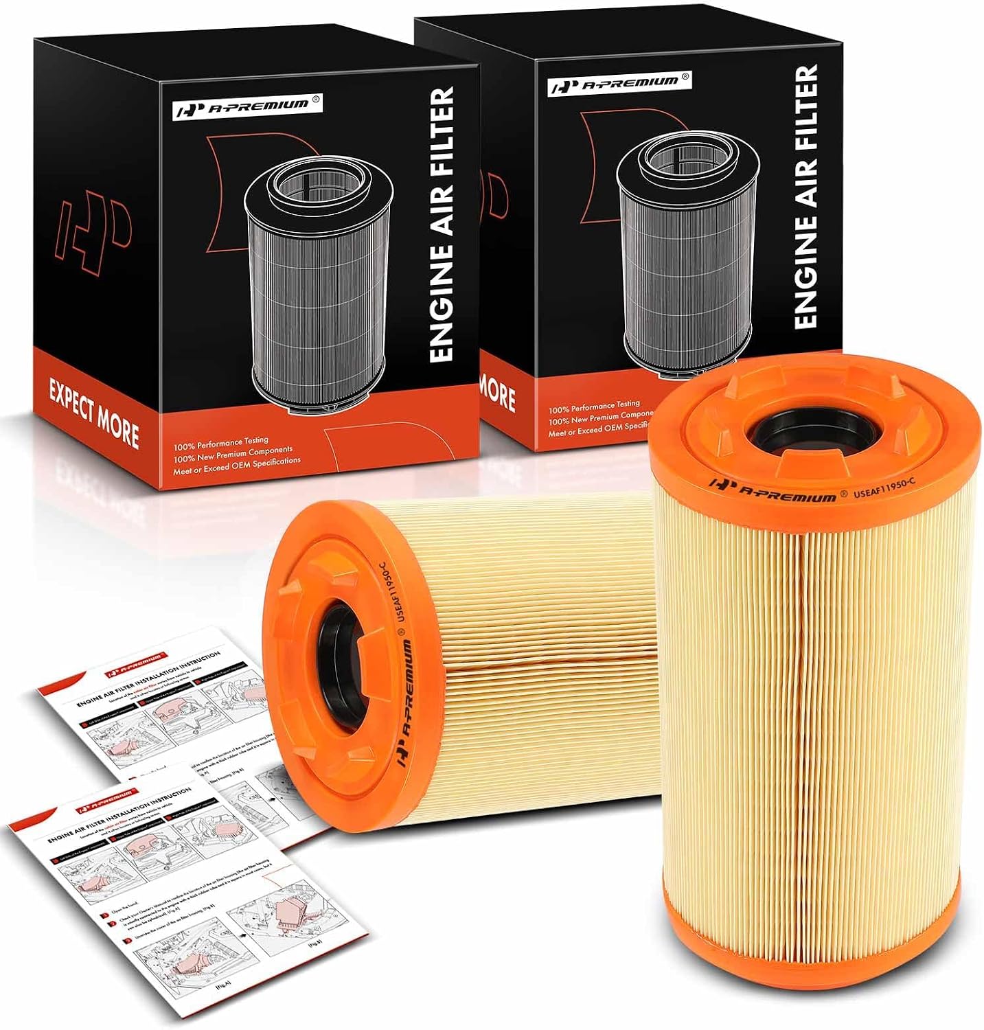 A-Premium 2-PC Engine Air Filter Compatible with Ram Models | for ProMaster 1500 2014-2023, ProMaster 2500 2014-2023, ProMaster 3500 2014-2023, 3.6L