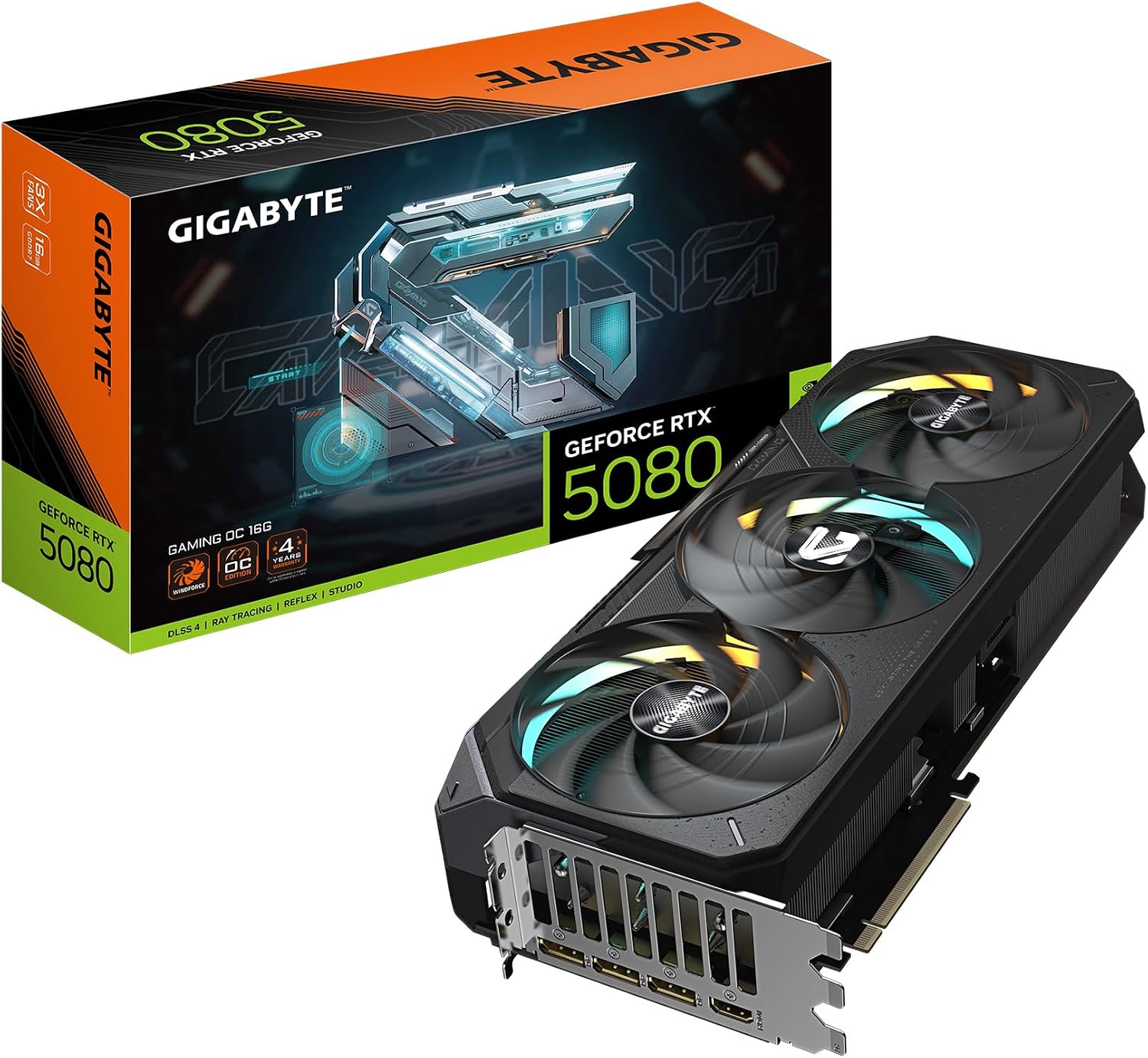 GIGABYTE GeForce RTX 5080 Gaming OC 16G Graphics Card, WINDFORCE Cooling System, 16GB 256-bit GDDR7, GV-N5080GAMING OC-16GD Video Card