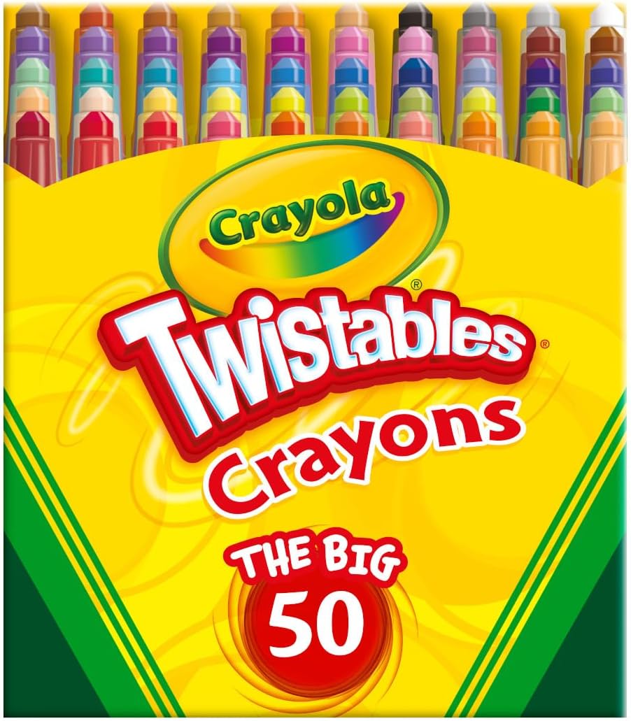 Crayola Mini Twistables Crayons for Kids (50ct), Cute Back to School Supplies for Kids, Crayons for Coloring Books, Gift for Toddlers Girls & Boys, Arts & Crafts, 3+