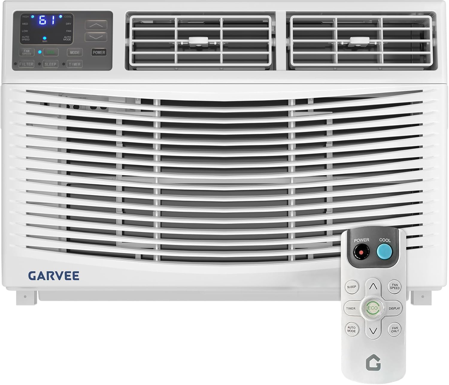 Garvee 12000 BTU Window Air Conditioner Unit with Remote Control, Cools Rooms Up to 550 Sq ft, 3 Cooling & Fan Speeds Quiet Operation, Digital Display, Easy Install Kit, for Bedroom, Office