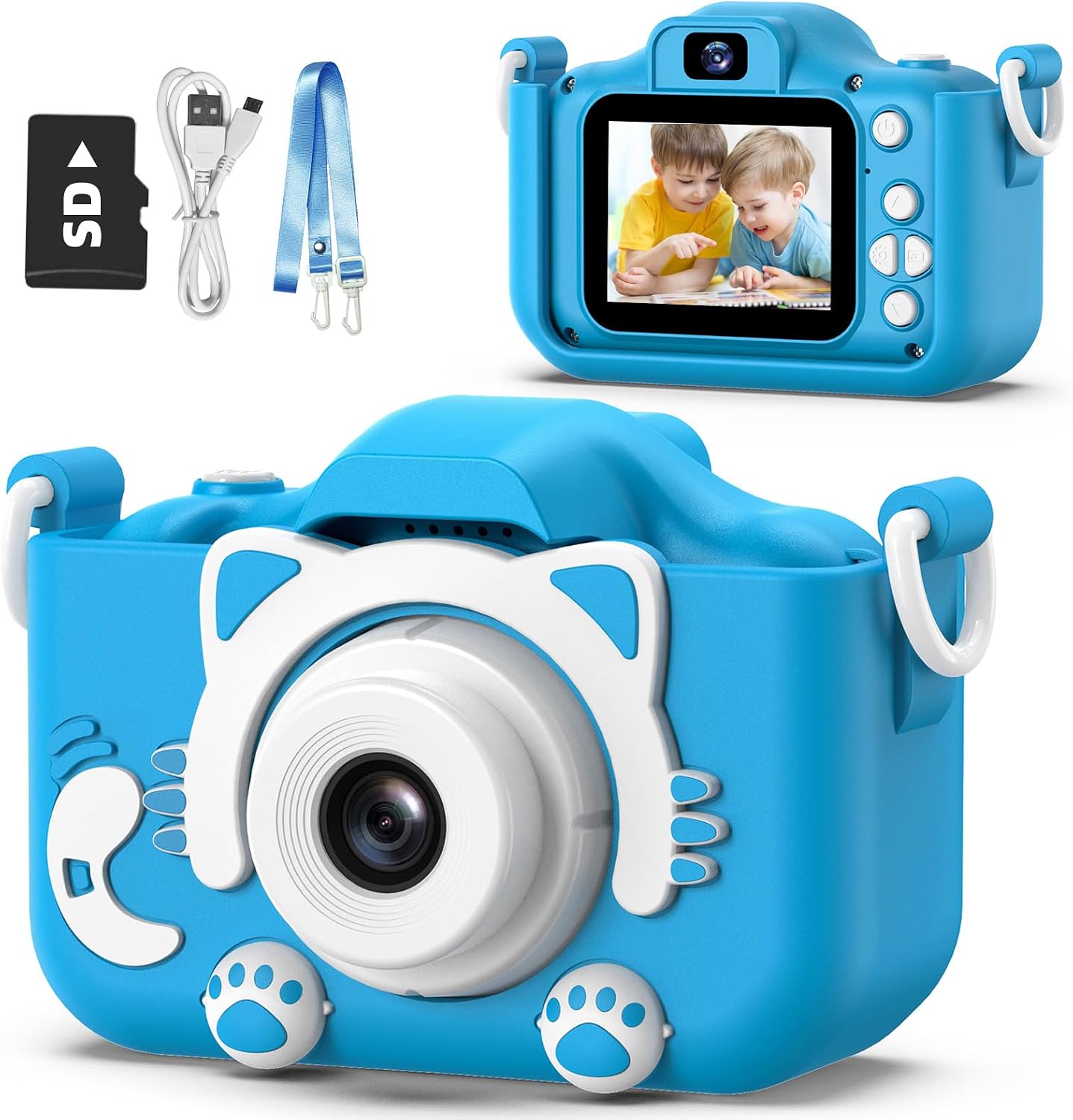 Goopow Kids Camera Toys for 3-8 Year Old Girls Boys,Children Digital Video Camcorder Camera with Cartoon Soft Cover, Best Chritmas Birthday Festival Gift for Kids