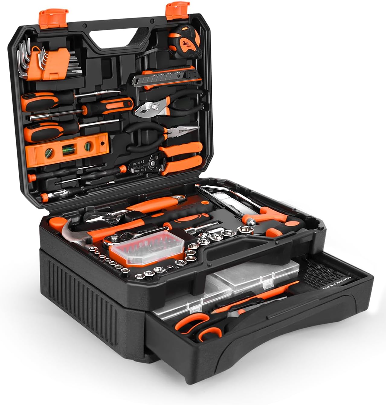 328-Piece Tool Set - Tool Kit Toolbox Storage Case with Drawer, General Household Hand Tool Kit Perfect for Home & DIY Repairs
