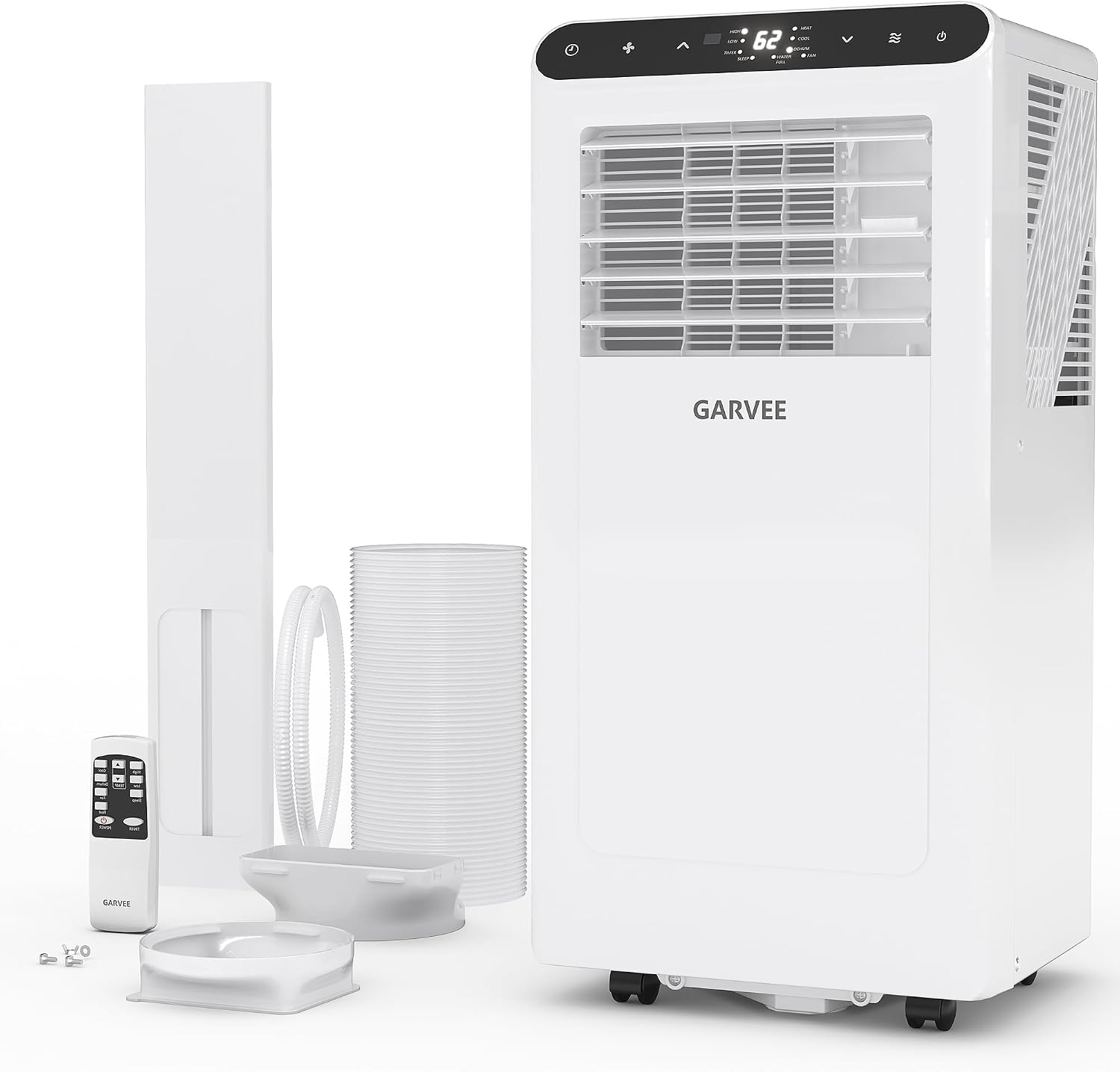 Garvee Portable Air Conditioner 8000 BTUs, 3 in 1 Dehumidifier, Fan, Cool for 350 Sq.Ft. Rooms, Portable AC with Remote Control/LED Display/Installation Kits/Timer/Sleep Mode,White