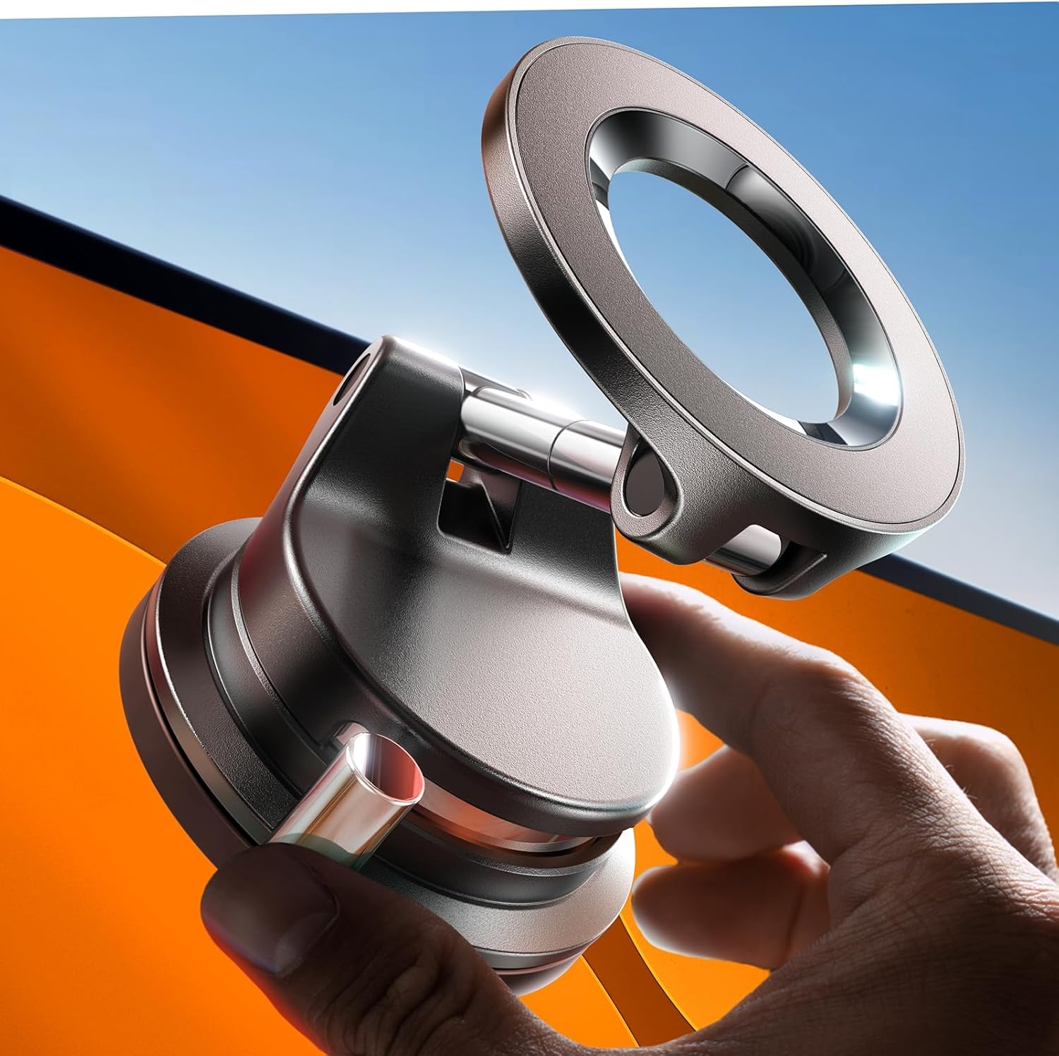 LISEN for Magsafe Car Mount, Magnetic Phone Holders for Your Car Vacuum, Phone Mount for Car Accessories for Women Men Jeep BMW, Suction Phone Holder Gifts Kits, for iPhone 17 Pro Max 16 15 14 13 12