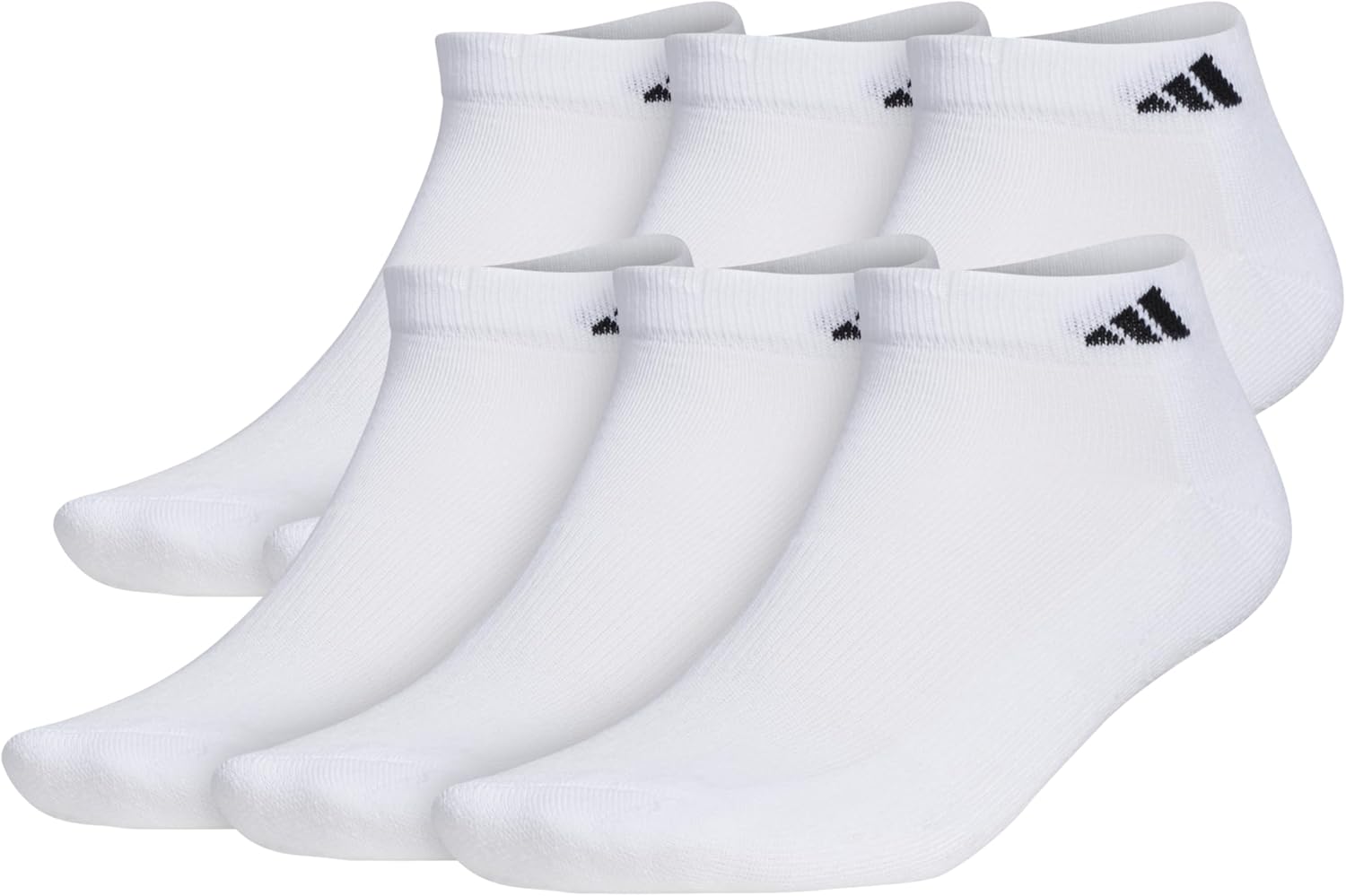 adidas Men's Athletic Cushioned Low Cut Ankle Socks (6 Pairs) Durable & Comfortable