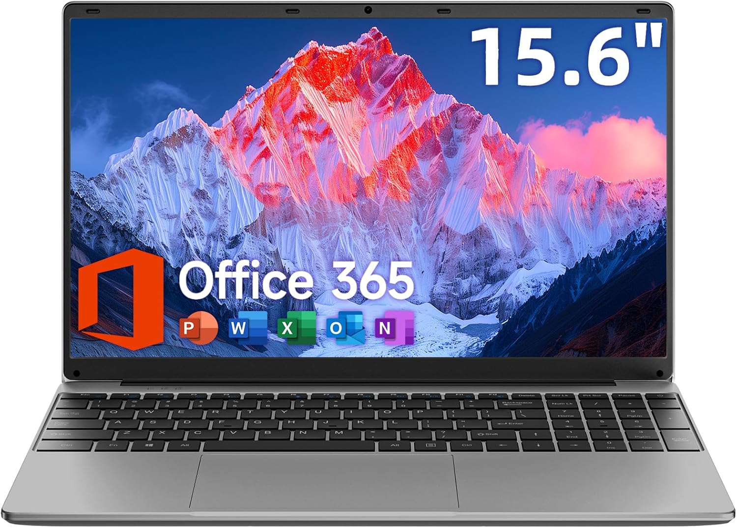 15.6 Inch Laptop with Office 365, 4GB RAM, 128GB Storage Expandable 1TB, 5205U Processor, HD Display, Windows 11 Laptops Computer, Wi-Fi 5, BT4.2, Numpad, Type-C, for Business and Students.