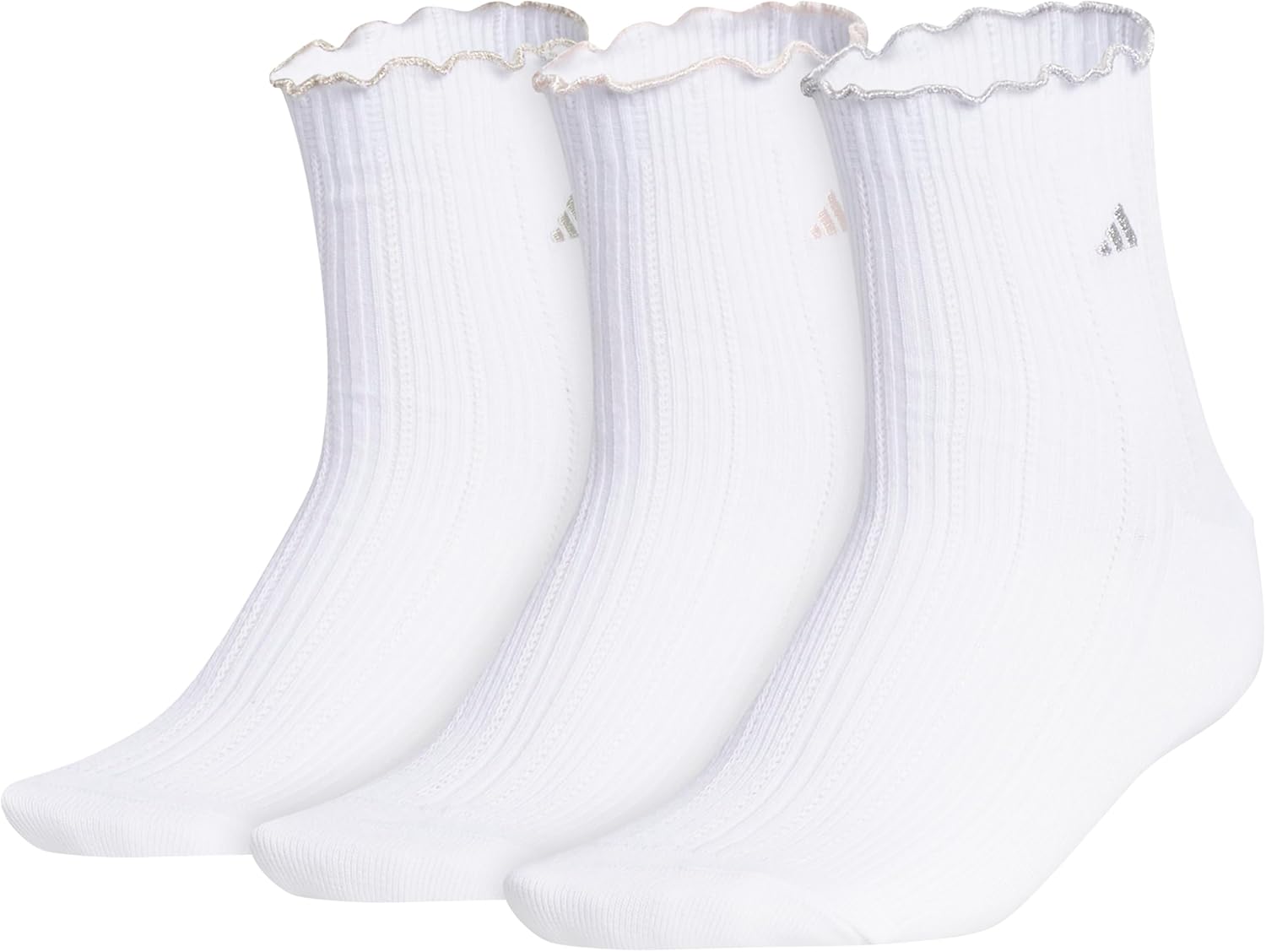 adidas Ruffle Quarter Ankle Socks 3-Pairs