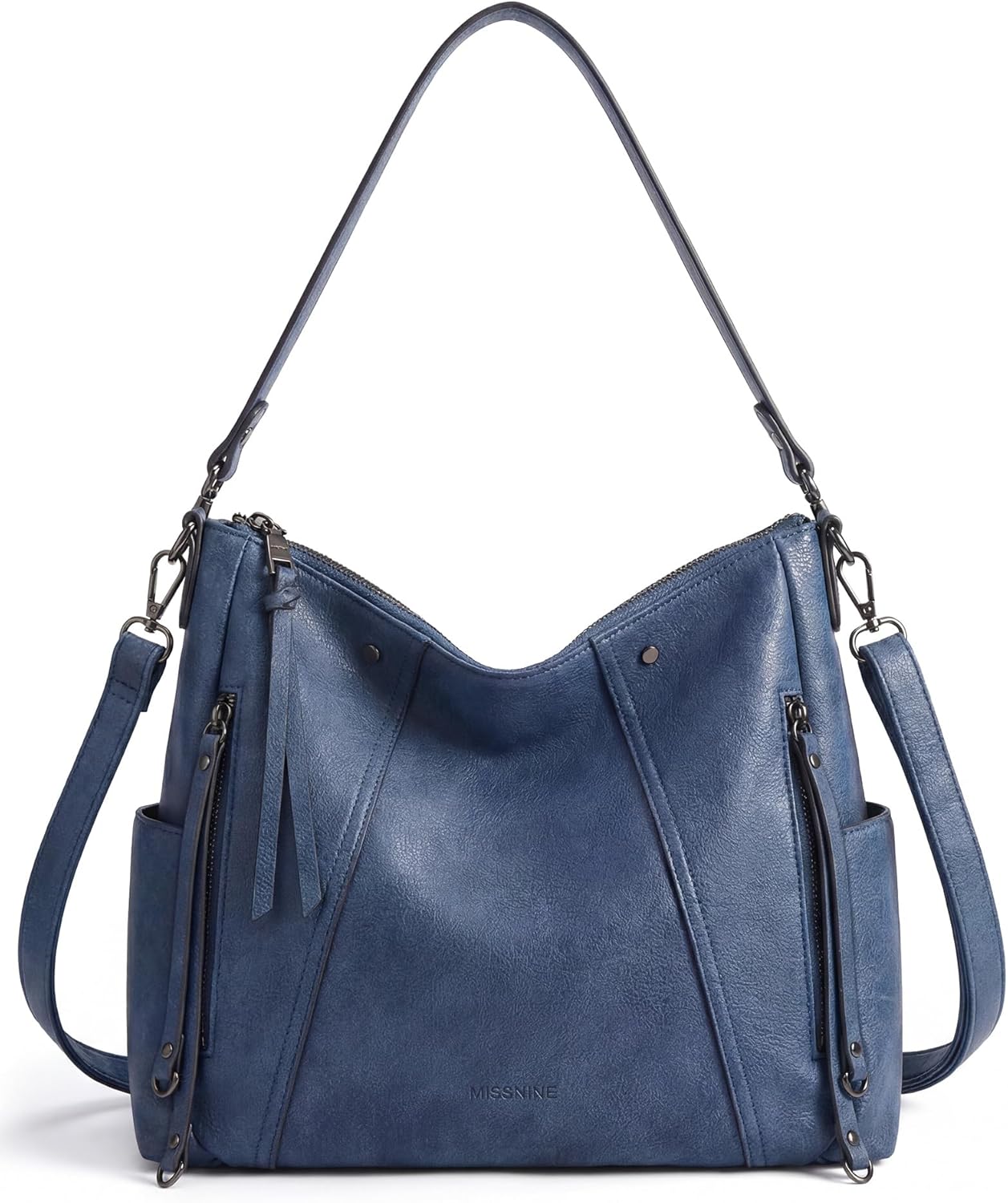 Missnine Hobo Bag for Women Crossbody Purse and Handbags Vegan Leather Shoulder Tote Bag with Multi-Pockets