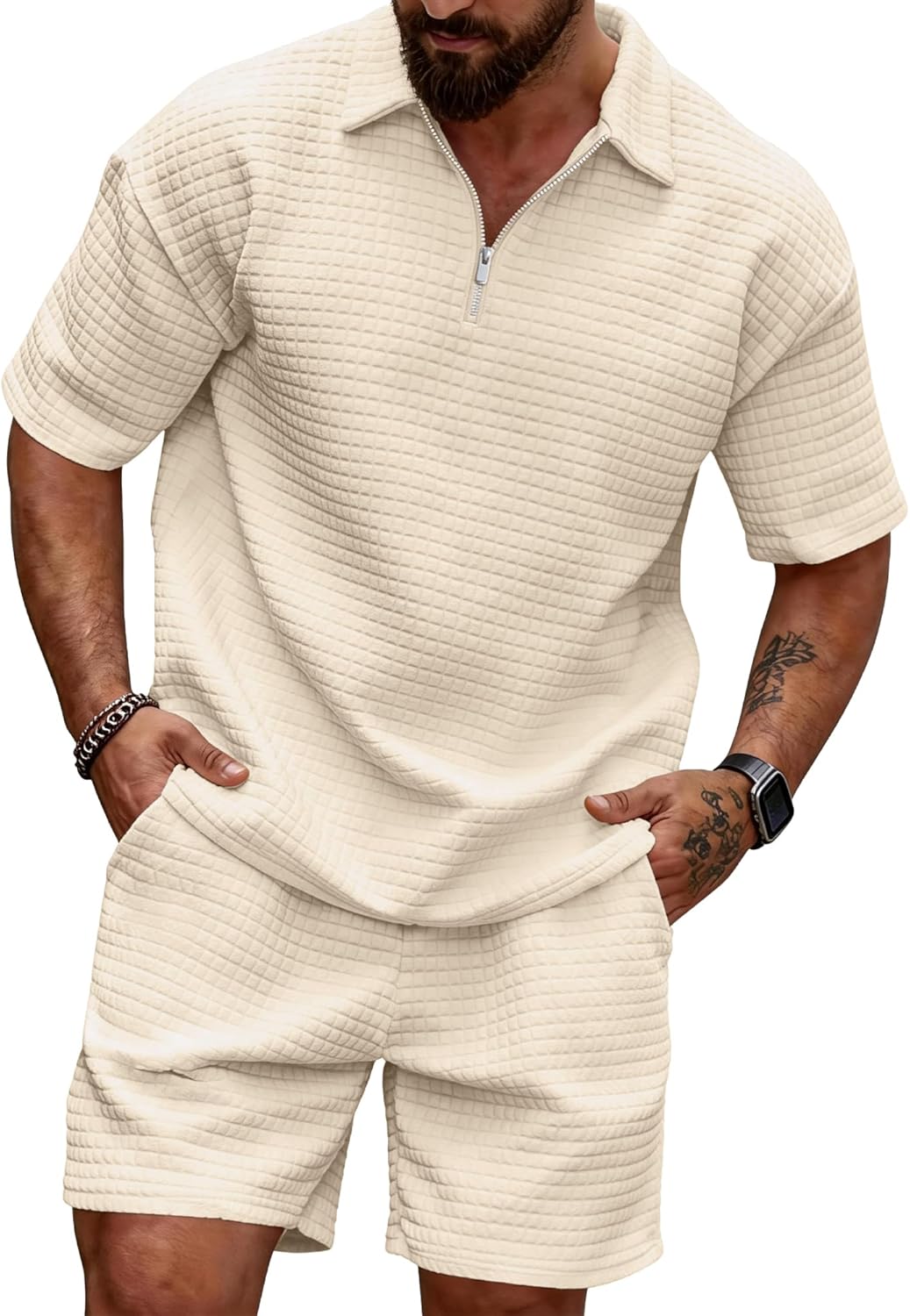 JEMLDL Men's Short Sets 2 Piece Polo Shirt Summer Outfits Casual Fashion Tracksuits Short Sleeve Travel Clothes