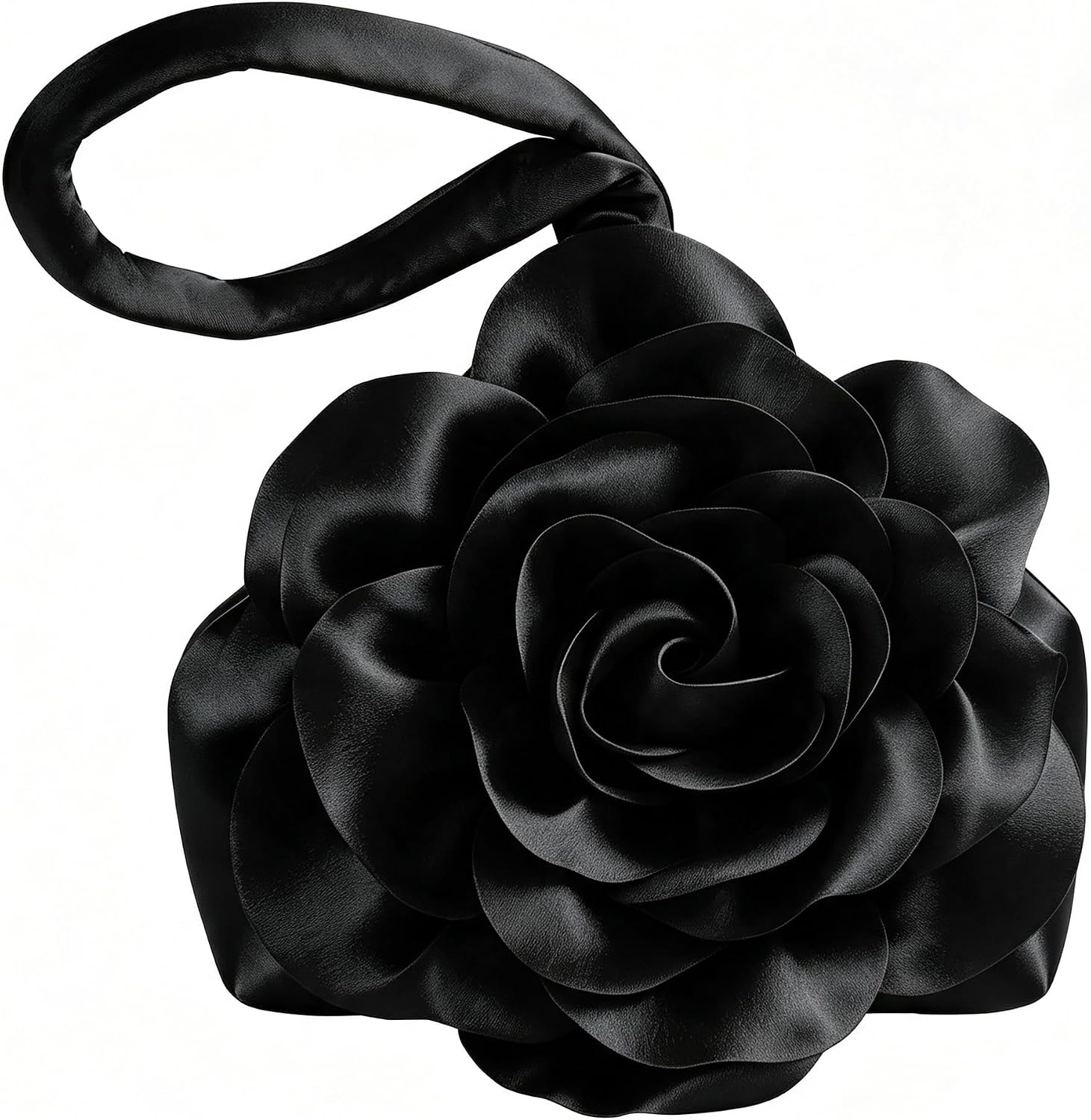 BABEYOND Women's Flower Satin Evening Bags Triangle Clutch Purses | Stylish Elegant Triangle Wristlet Purse Evening Handbag for Prom Wedding Cocktail Party Banquet Formal Occasions