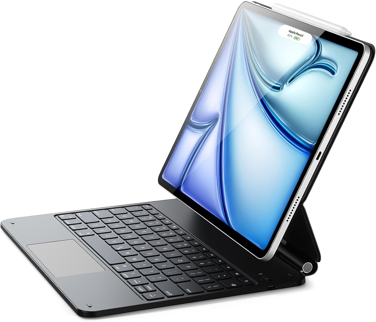 ESR for iPad Air 13/Pro 12.9 Inch Case Keyboard, Quick-Set Magnetic Stand | For Air 13'' M4/M3/M2 & Pro 12.9'' 6/5/4/3th, Secure Magnetic Lock, Precision Multi-Touch Trackpad, Rebound Series, Black