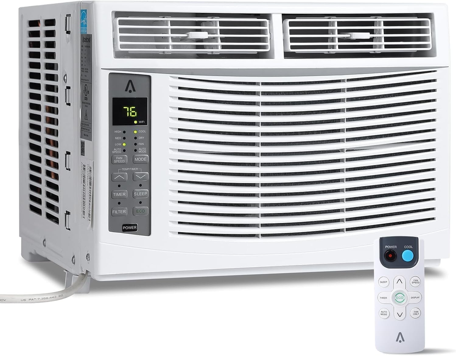 Window Air Conditioner 6,000 BTU, Smart Window AC Unit Cools Up to 250 Sq.Ft. with Remote & App Control & Timer, Quiet Cooling Air Conditioner for Small Bedroom, Living Room