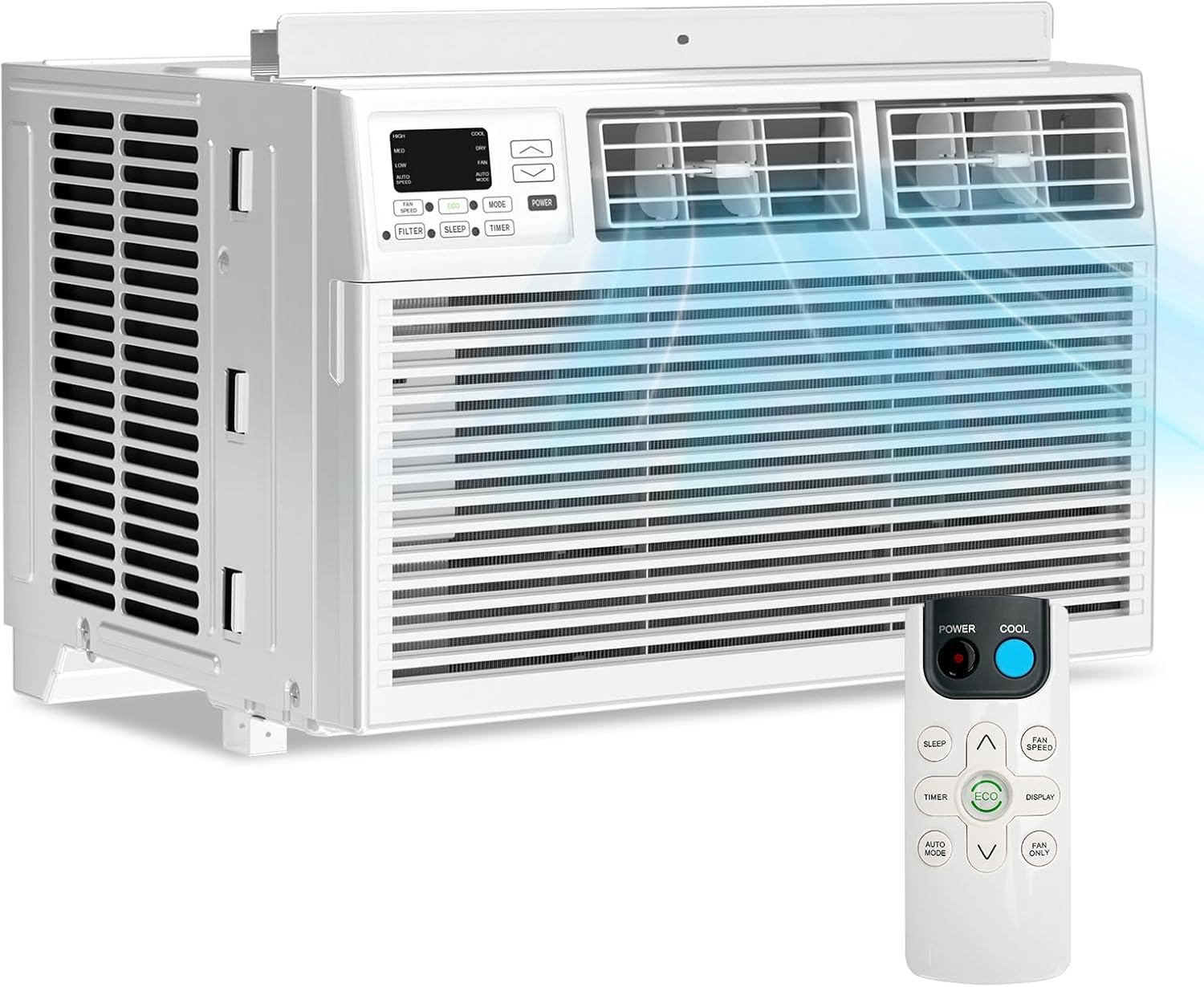 Electactic 8000 Btu Window Air Conditioner,AC Window Unit Up to 350 Sq.Ft,24H Timer,Remote Control,Easy Install,Air Conditioner for Bedroom,Living Room,Office