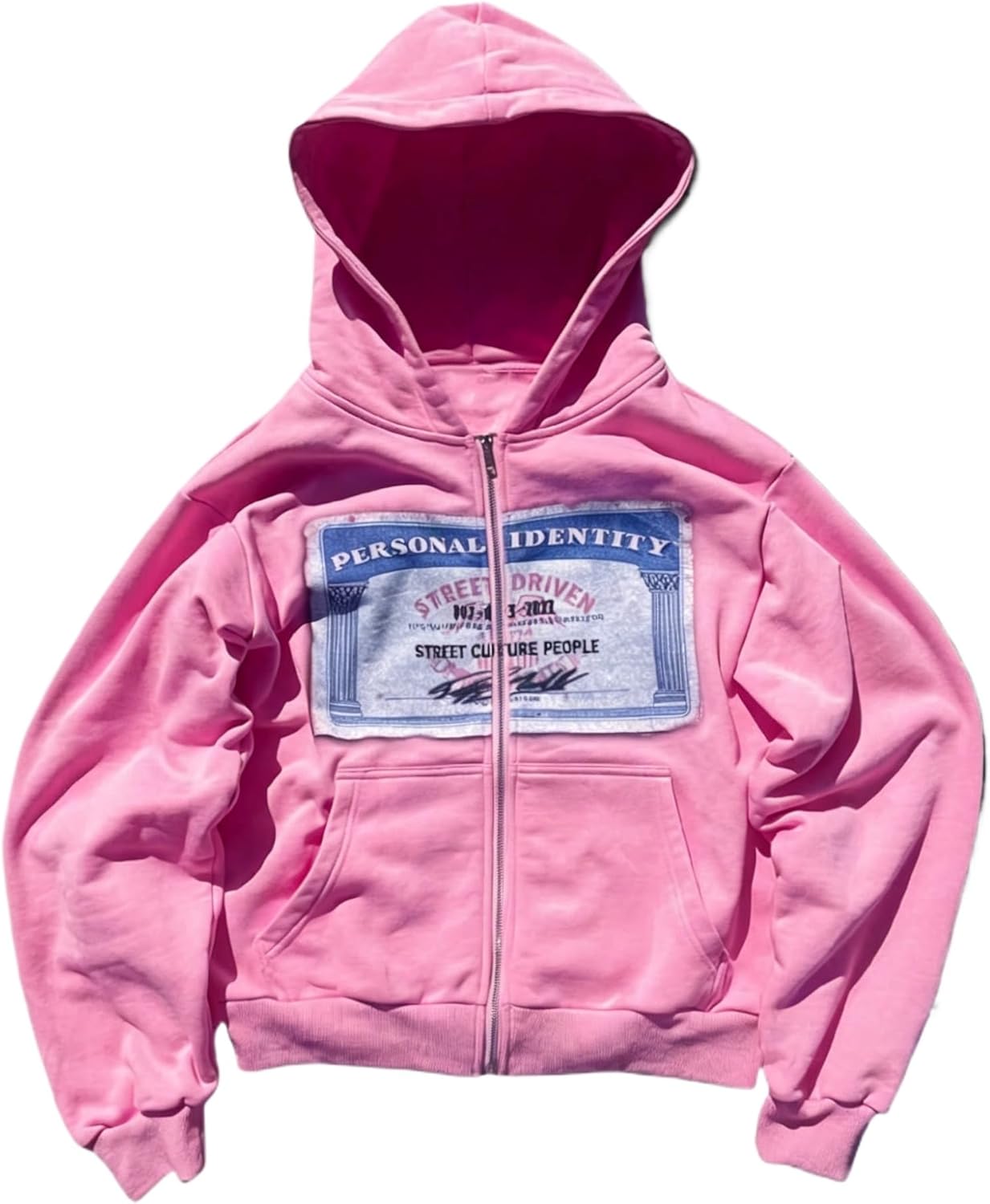 GGOOB Zip up Hoodie Y2k Oversized Graphic Hoodies Unisex Grunge Jackets Streetwear Vintage 2000s Emo Clothes