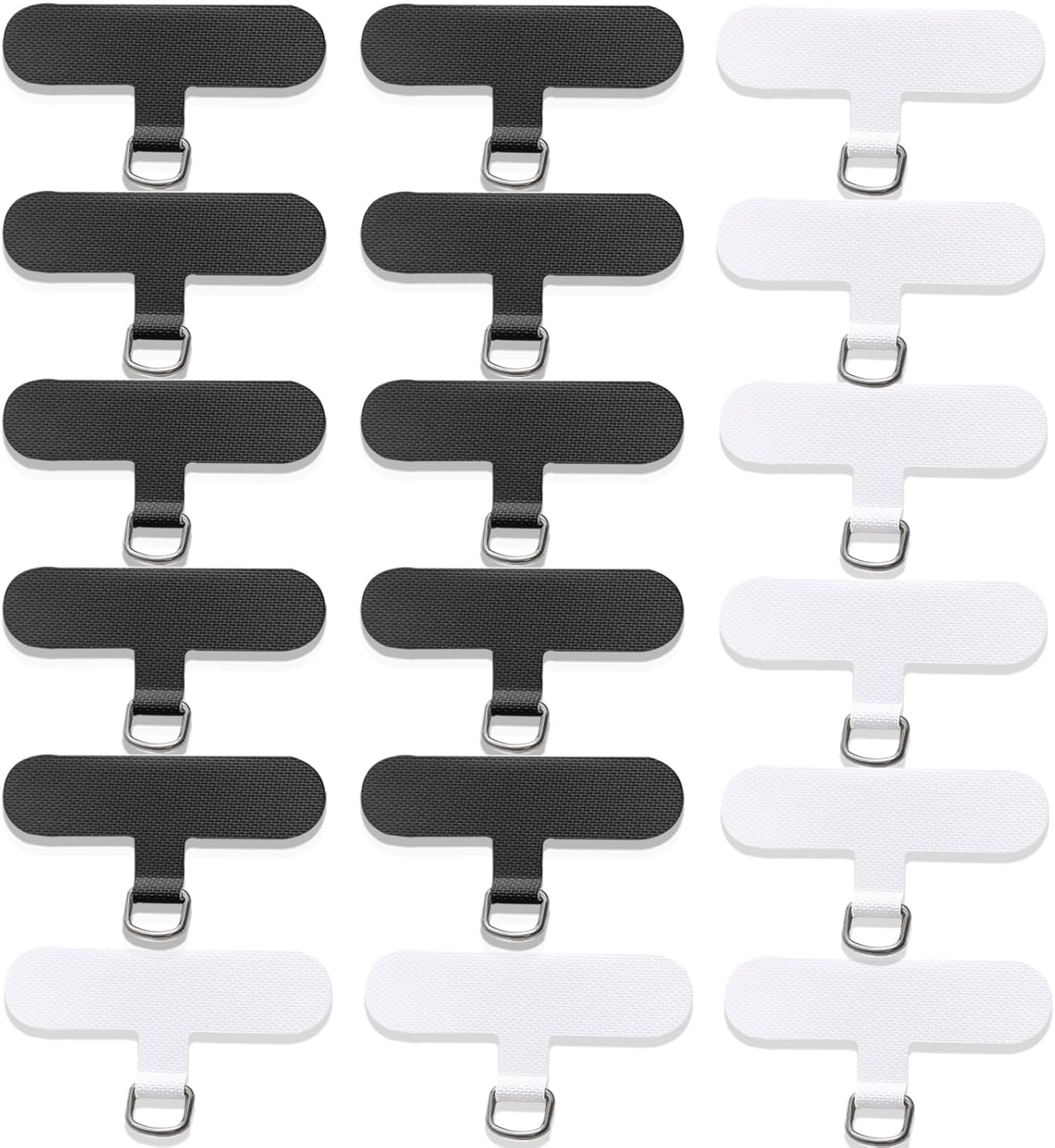 20 PCS Phone Tether Tab Universal Cell Safety Tether Connector Lanyard Replacement Part Crossbody Multifuctional Phone Lanyard Patch Pad for Most Smartphones Without Adhesive (Black, White