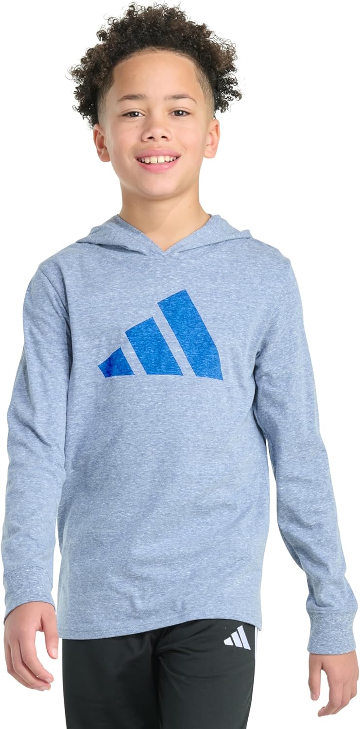 adidas Kids Snow Heather Hooded Tee (Big Kid)