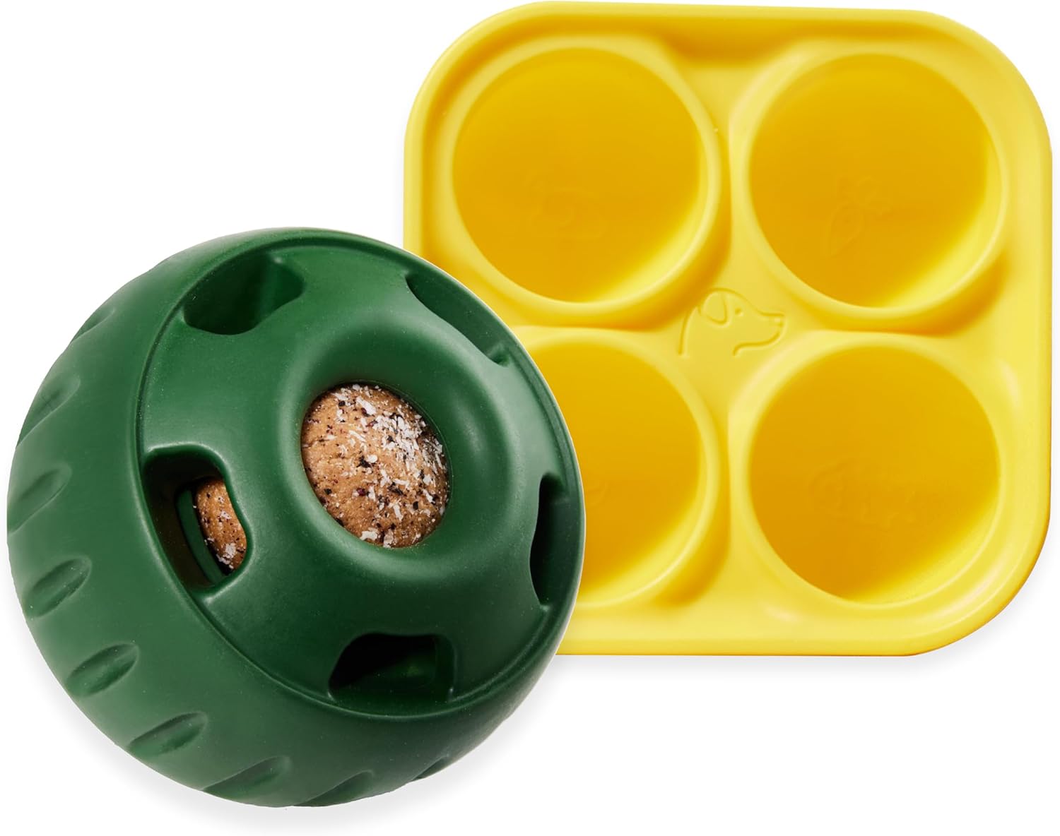 WOOF Pupsicle and Treat Tray - Long-Lasting Interactive Dog Ball Toy and Silicone Dog Treat Mold - Keep Your Pup Busy - Easy to Clean - Toys for Medium and Large Dogs 25-75 lbs