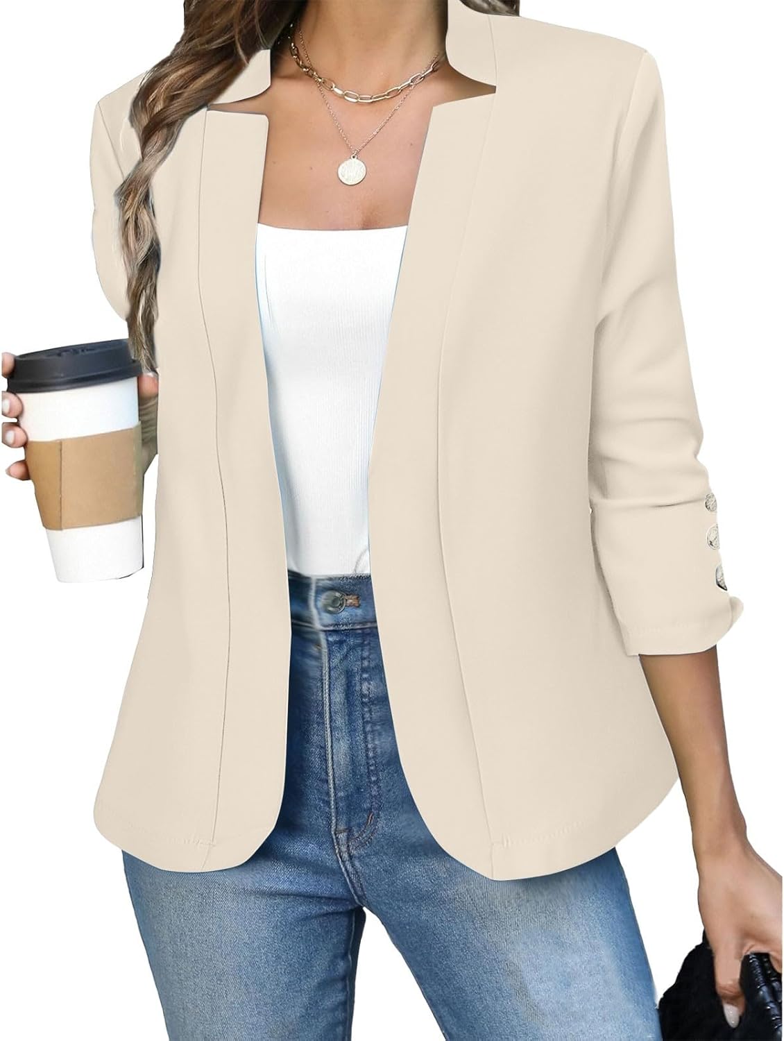 Business Blazers for Women Casual Fall Open Front Long Sleeve Work Office Suit Dressy Lightweight Y2K Jackets Outfits