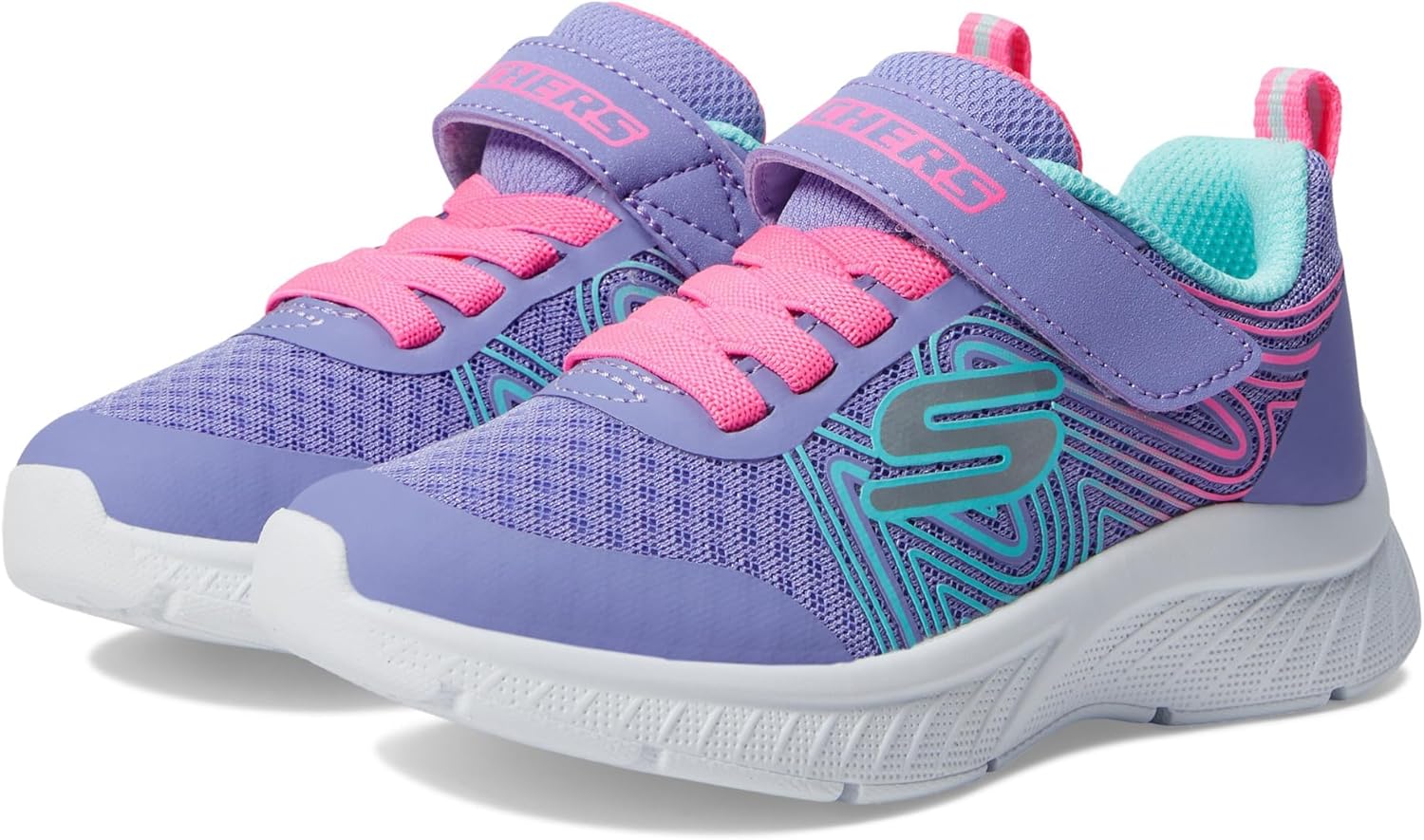 Skechers Girls' Microspec Swirl Sweet | Casual, Lightweight, Machine Washable, Cushioned Insole