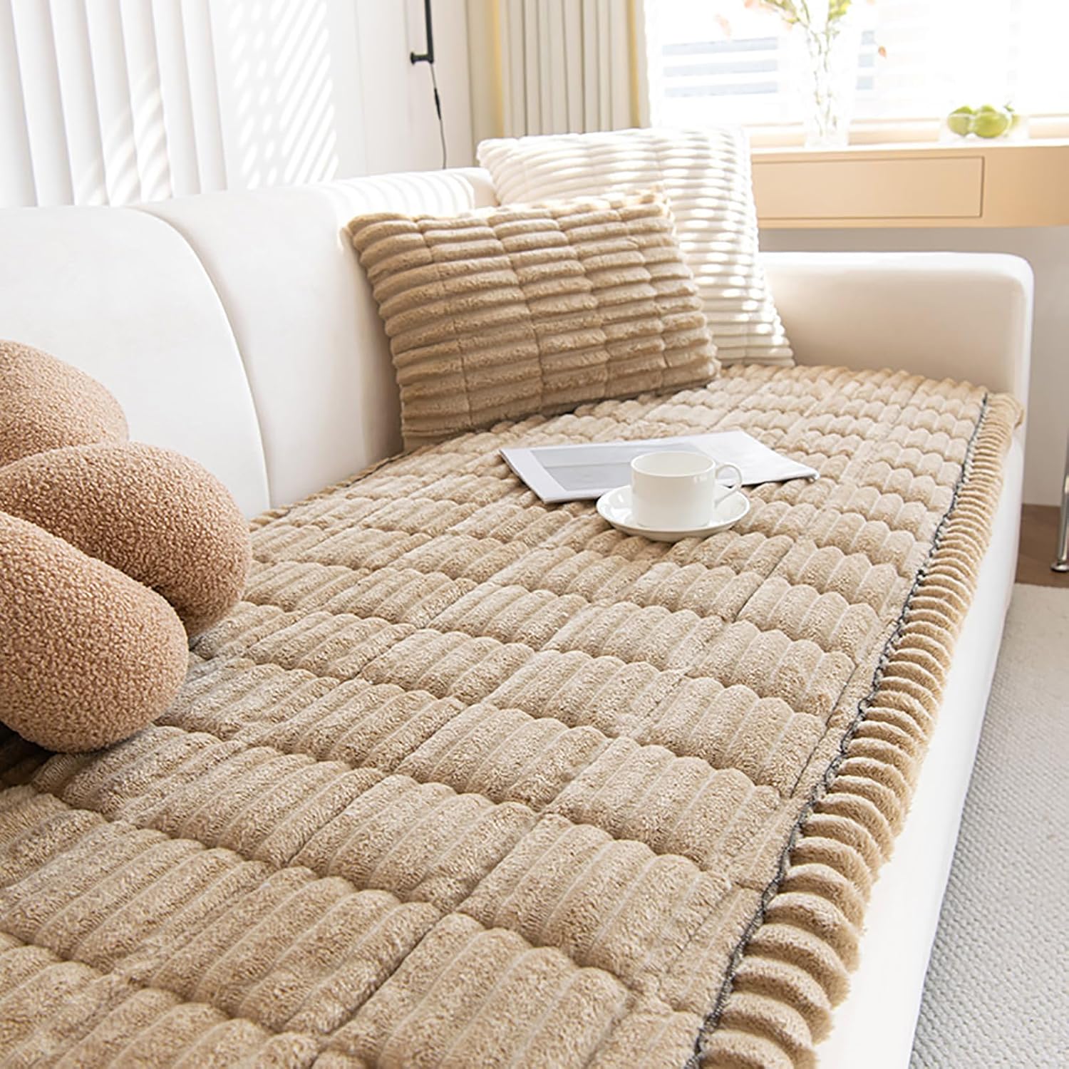 ZQFFB Couch Cover for Dogs Washable Non-Slip Pet Friendly Sofa Protector | Multiple Sizes Dog Blanket Fit Sectional Sofas & Loveseats, Prevents Pet Hair, Scratches & Stains