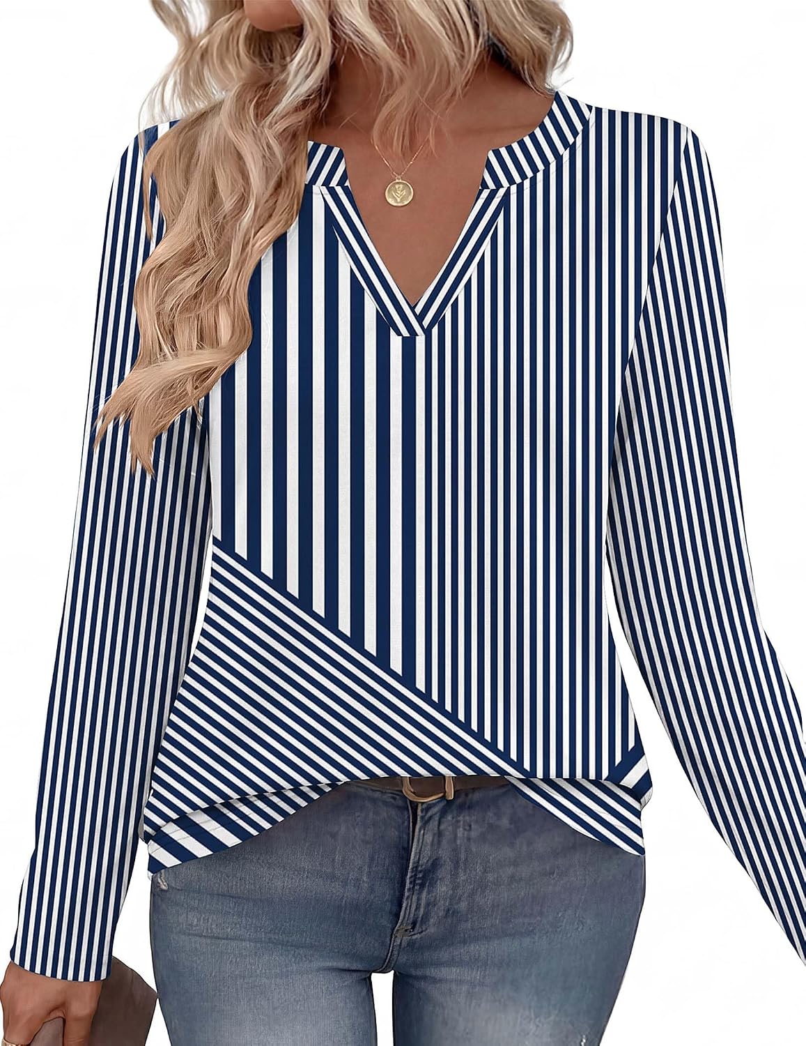 Zeagoo Womens Tops Long Sleeve V Neck Tee Shirts Cute Dressy Casual Clothing Business Work Blouse
