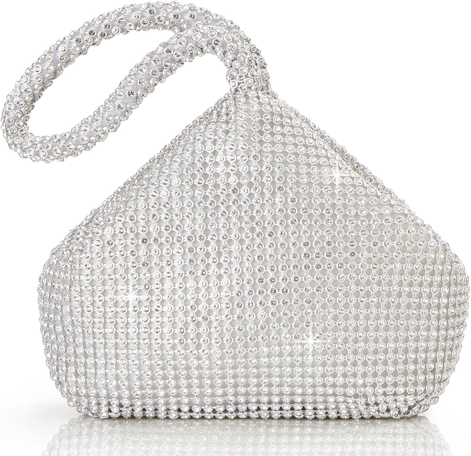 BABEYOND Women's Rhinestone Clutch Triangle Sparkly Glitter Evening Bags | Stylish Elegant Triangle Wristlet Purse Evening Handbag for 1920s Party Prom Wedding Cocktail Party Banquet Formal Events
