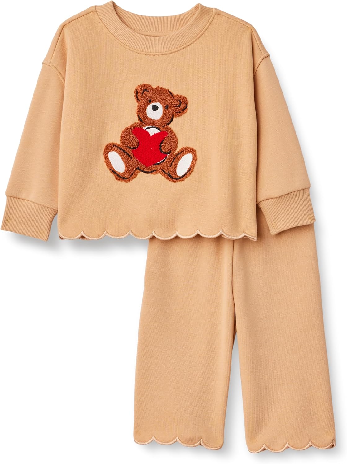 Amazon Essentials x Sofia Grainge Toddlers and Baby Girls' French Terry Sweatshirt Pant and Top Set