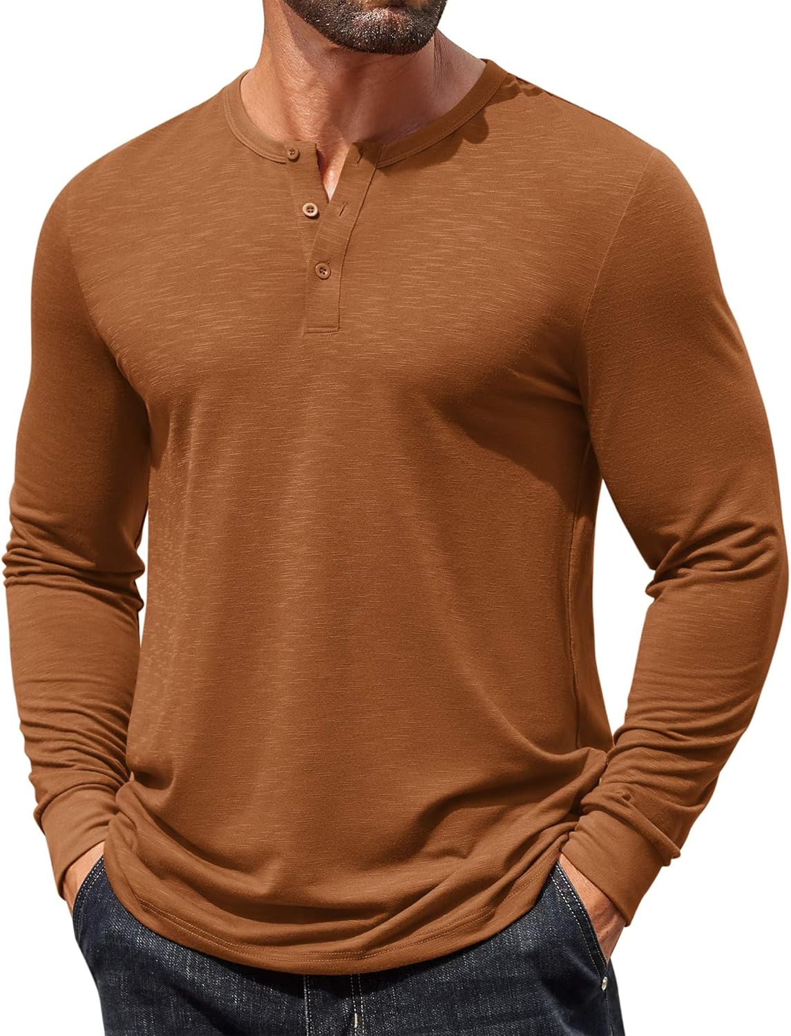 COOFANDY Mens Henley Shirts Long Sleeve T Shirts Casual Lightweight Fashion Button Pullover Tee Shirt
