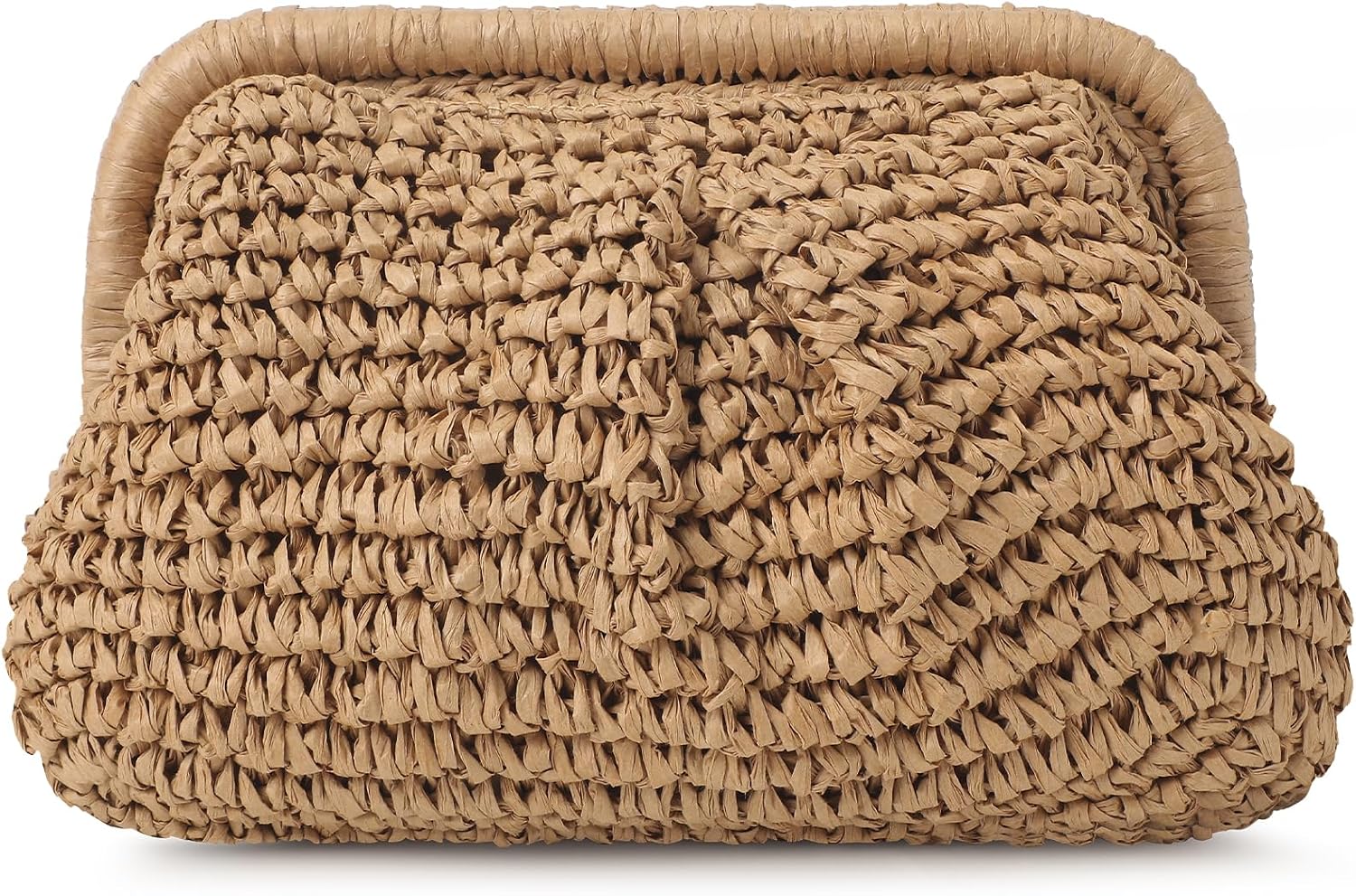 Clothirily Straw Clutch Purses for Women, Woven Bag with Detachable Chain | Woven Straw Construction, Summer Beach Crossbody Shoulder Handbag for Vacation,Travel, Pool Party & Everyday Casual Style