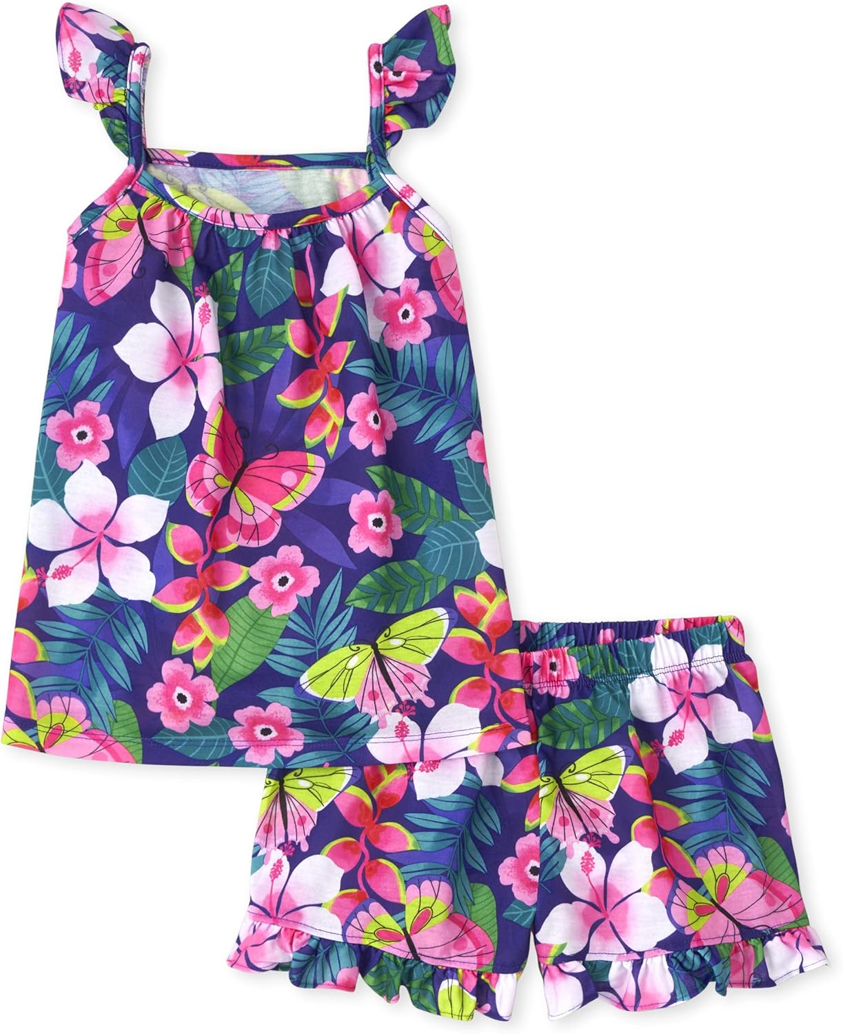 The Children's Place girls Sleeveless Tank Top and Short 2 Piece Pajama Set