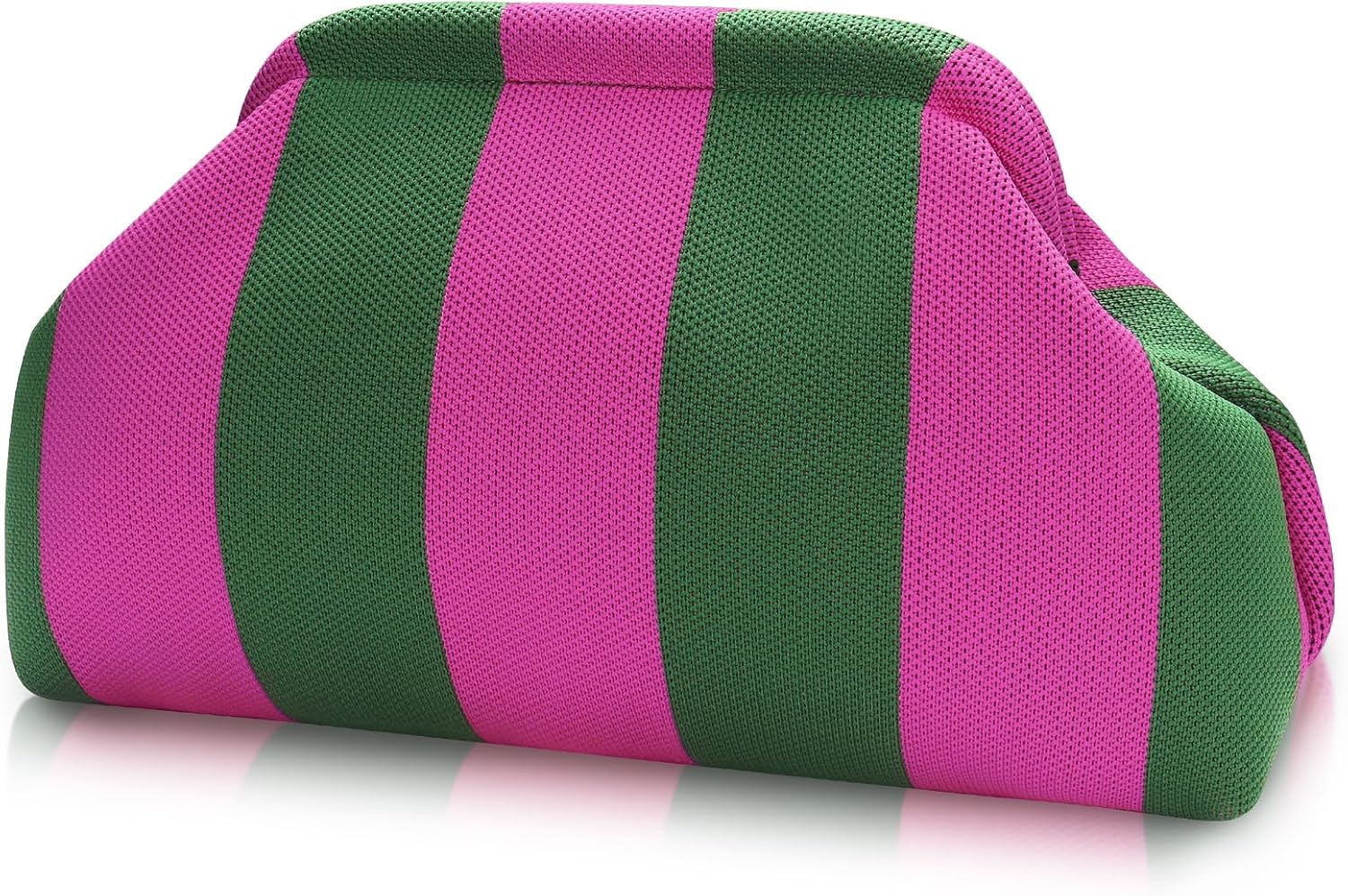 Woven Clutch Purses for Woman,Summer Beach Purse for Vacation, Woven Striped Dumpling Bag,Crochet Evening Handbag
