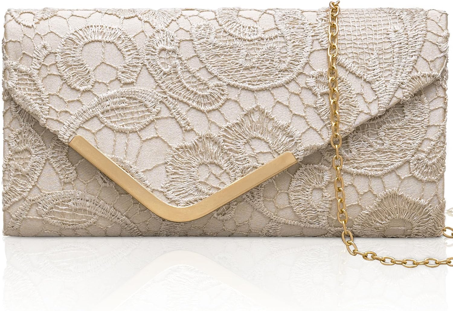 Larcenciel Clutch Purses for Women, Shiny Sequin Envelope Clutch Evening Bag with Chain, Fashion Sparkly Party Prom Purse