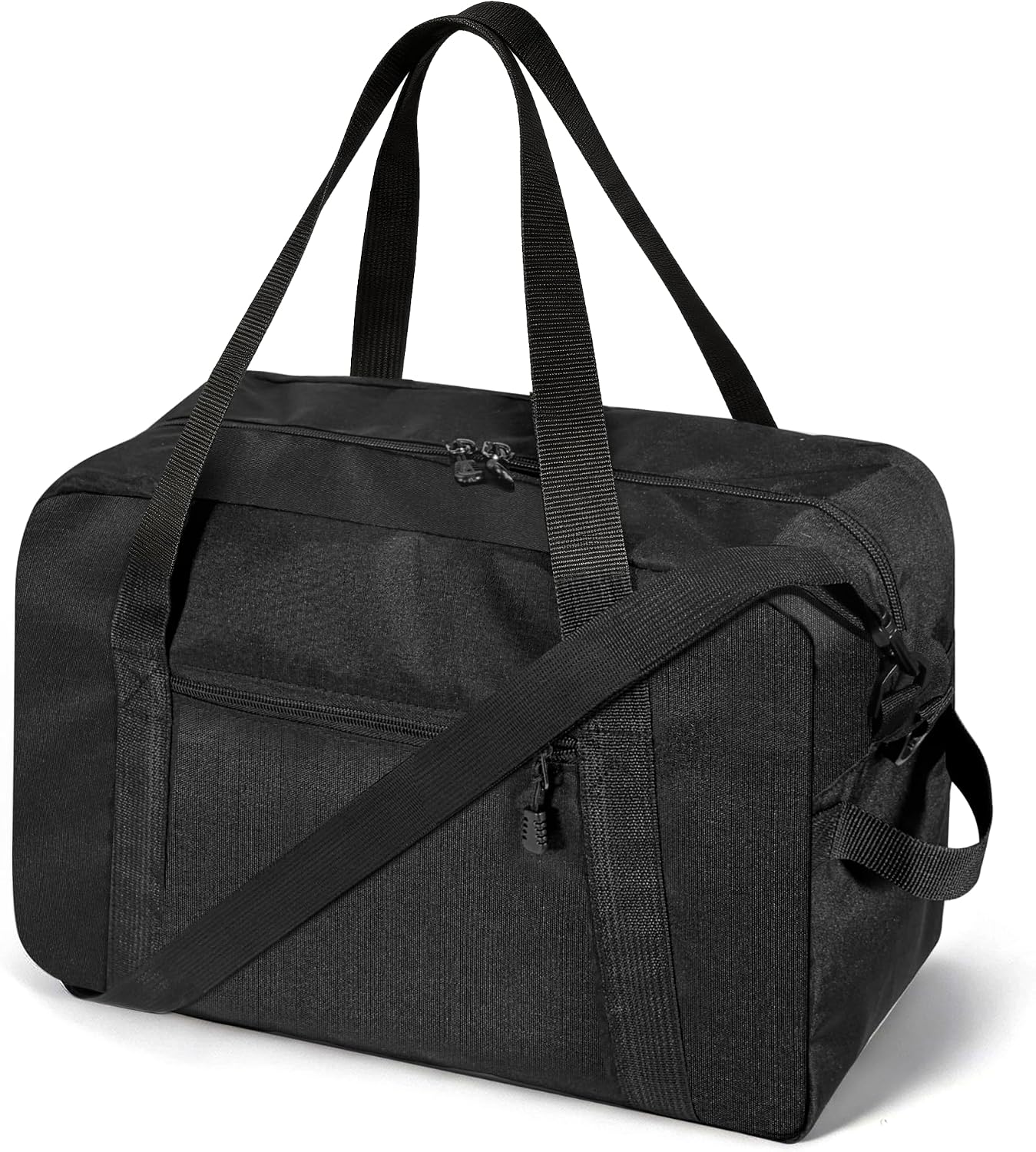 Small Gym Bag 14 Inch Duffel Bag for Women & Men,Waterproof Travel Sports Bags,Mini Gym Duffel with Bottle Holder,Foldable Lightweight Carry On Duffle-Black