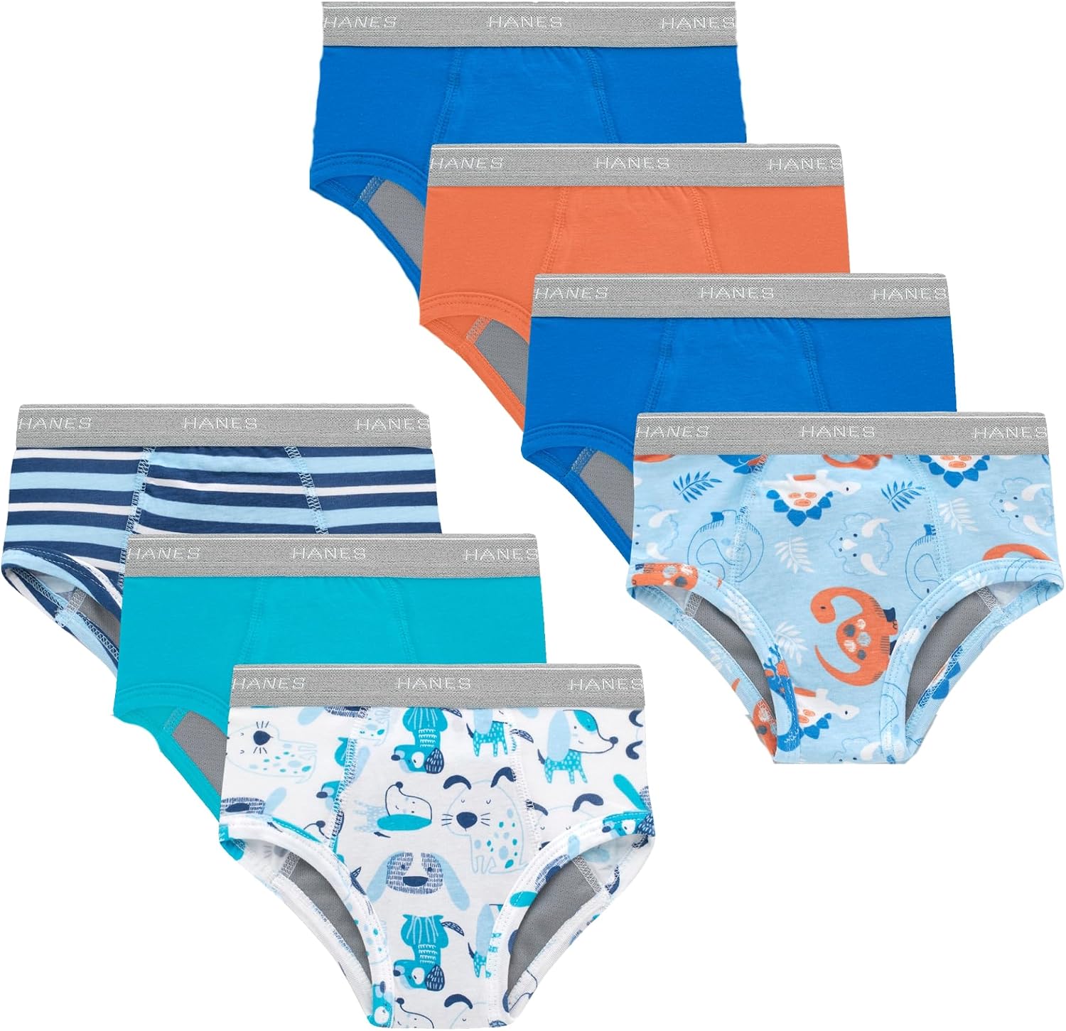 Hanes Boys' Potty Training Underwear, Light Leaks Toddler Cotton Briefs and Boxer Briefs, Multi-pack