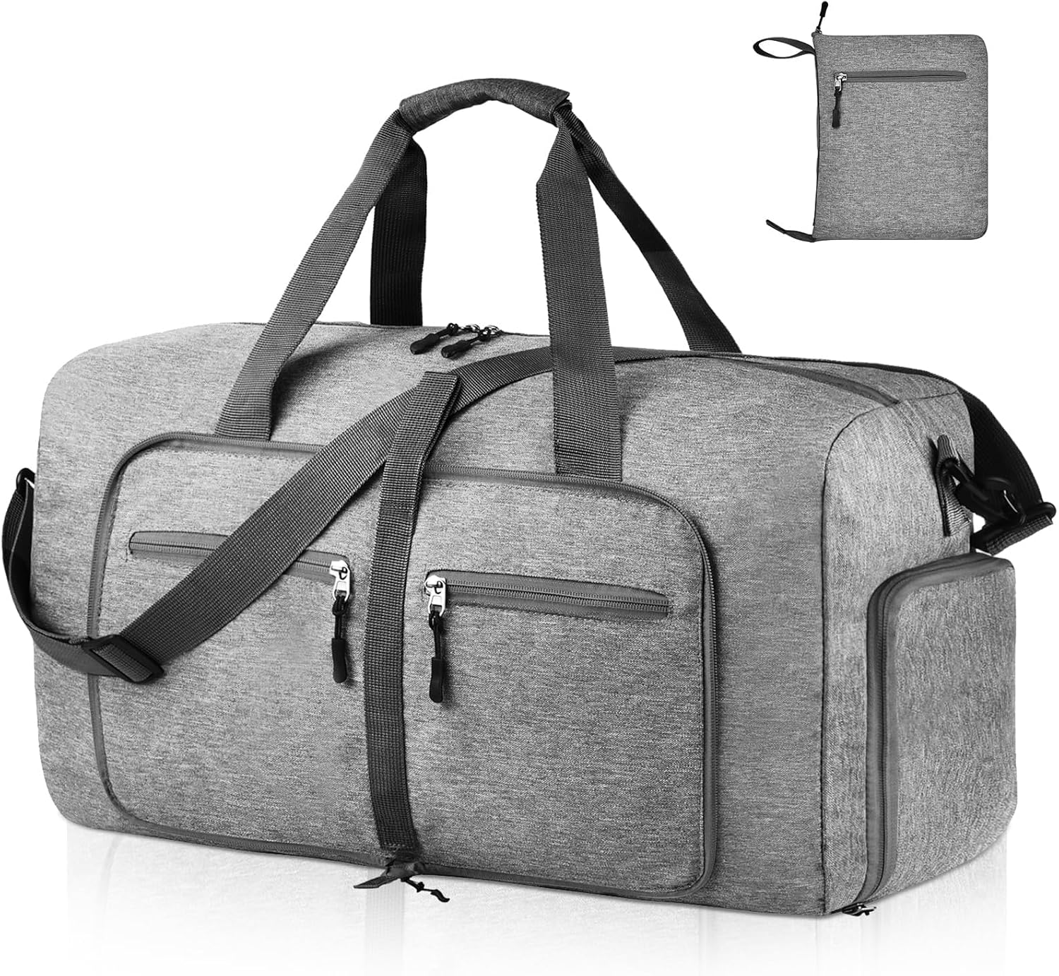 Dimayar 65L Foldable Duffle Bag, Travel & Weekender, Overnight, Gym | Lightweight, Carry-on, Packable, Waterproof & Tear Resistant, Travel Duffel Bag with Shoes Compartment for Men Women