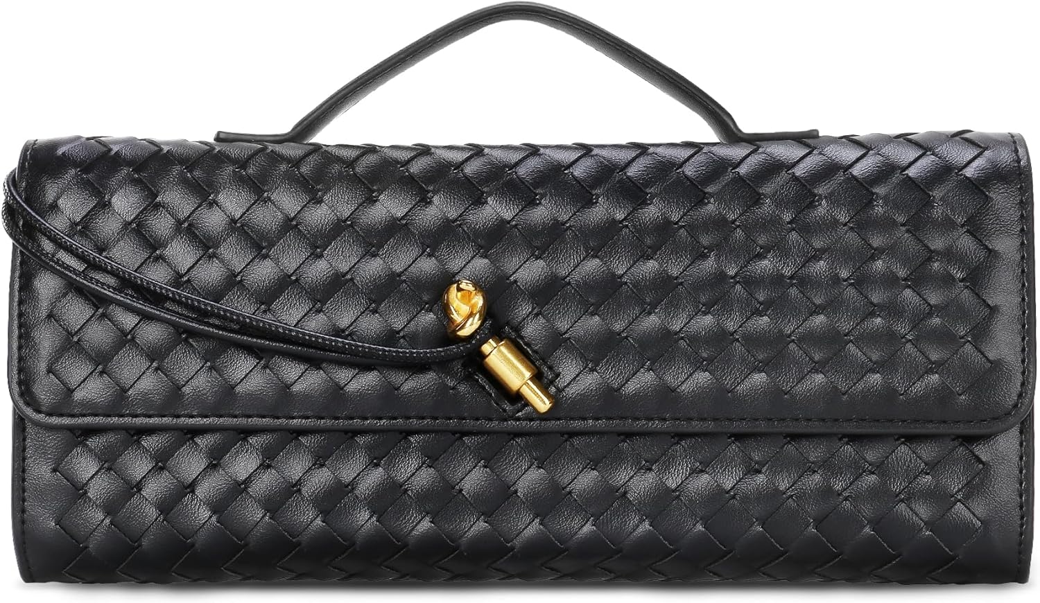 Trendy Woven Evening Clutch Purses,Women Underarm Shoulder Handbag,Formal Satchels Crossbody Purse PU Leather Wallet